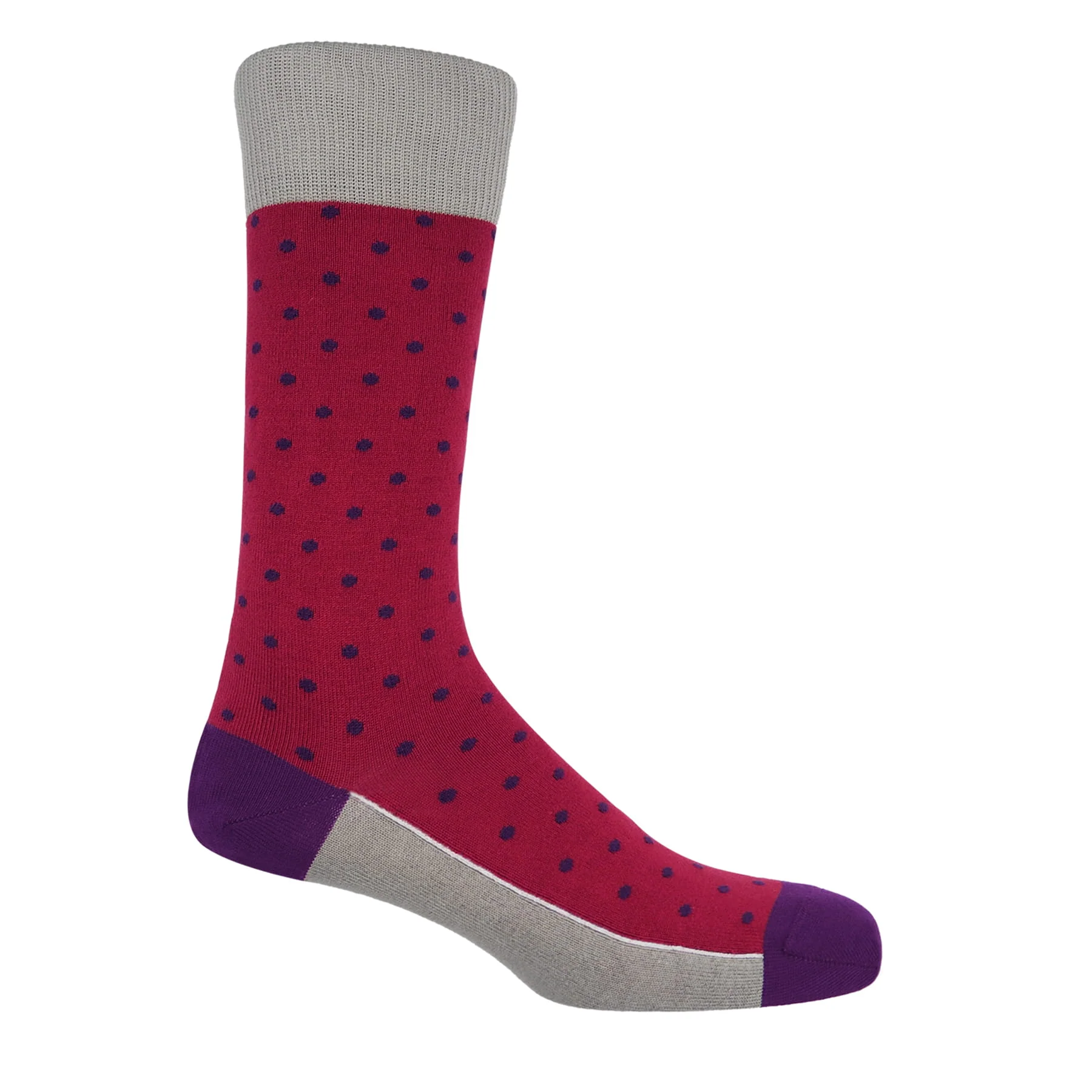 Pin Polka Men's Socks - Crimson by Peper Harow