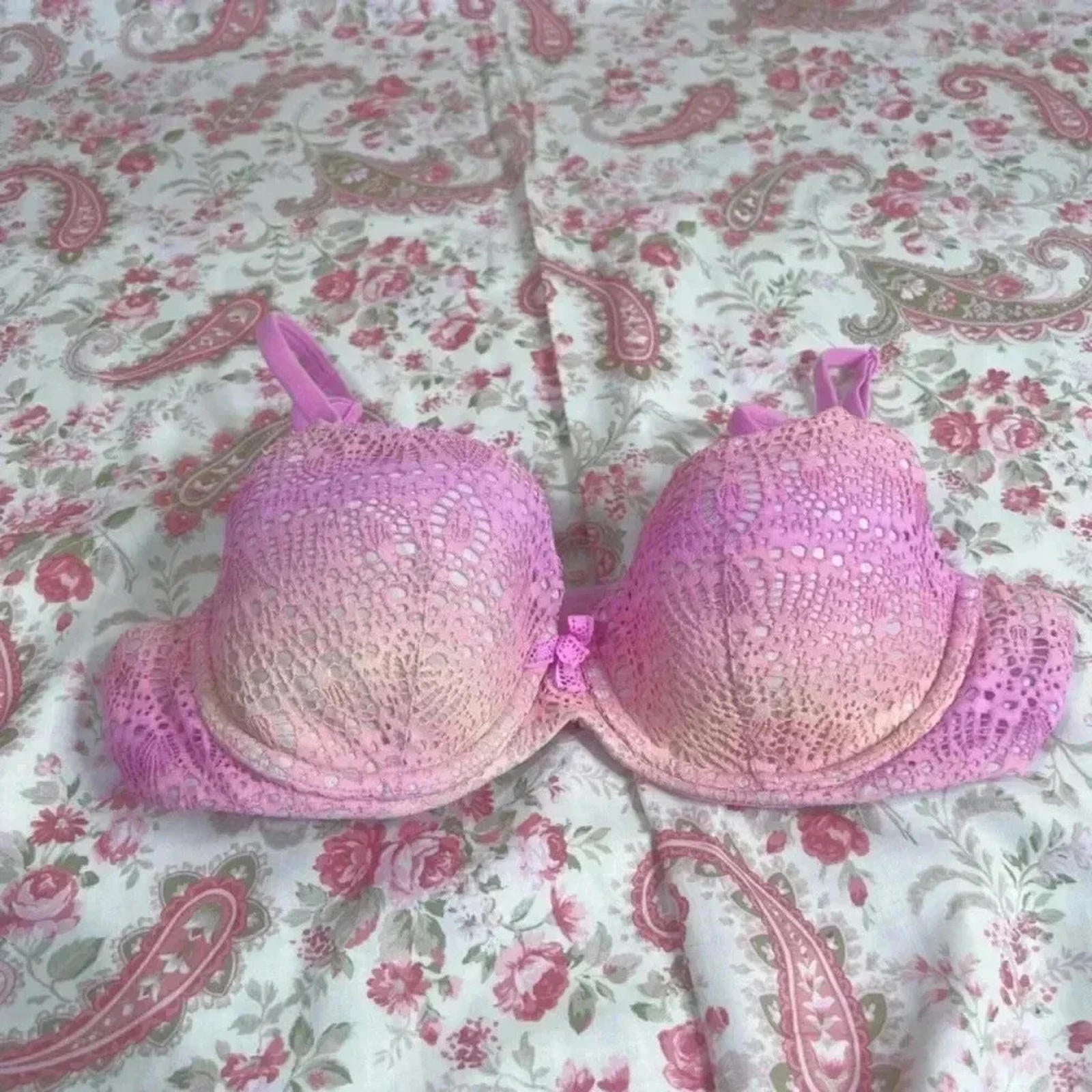 Victoria's Secret Body by Victoria Lined Demi Bra Pink and Orange Ombr by Hot Girl Secondhand