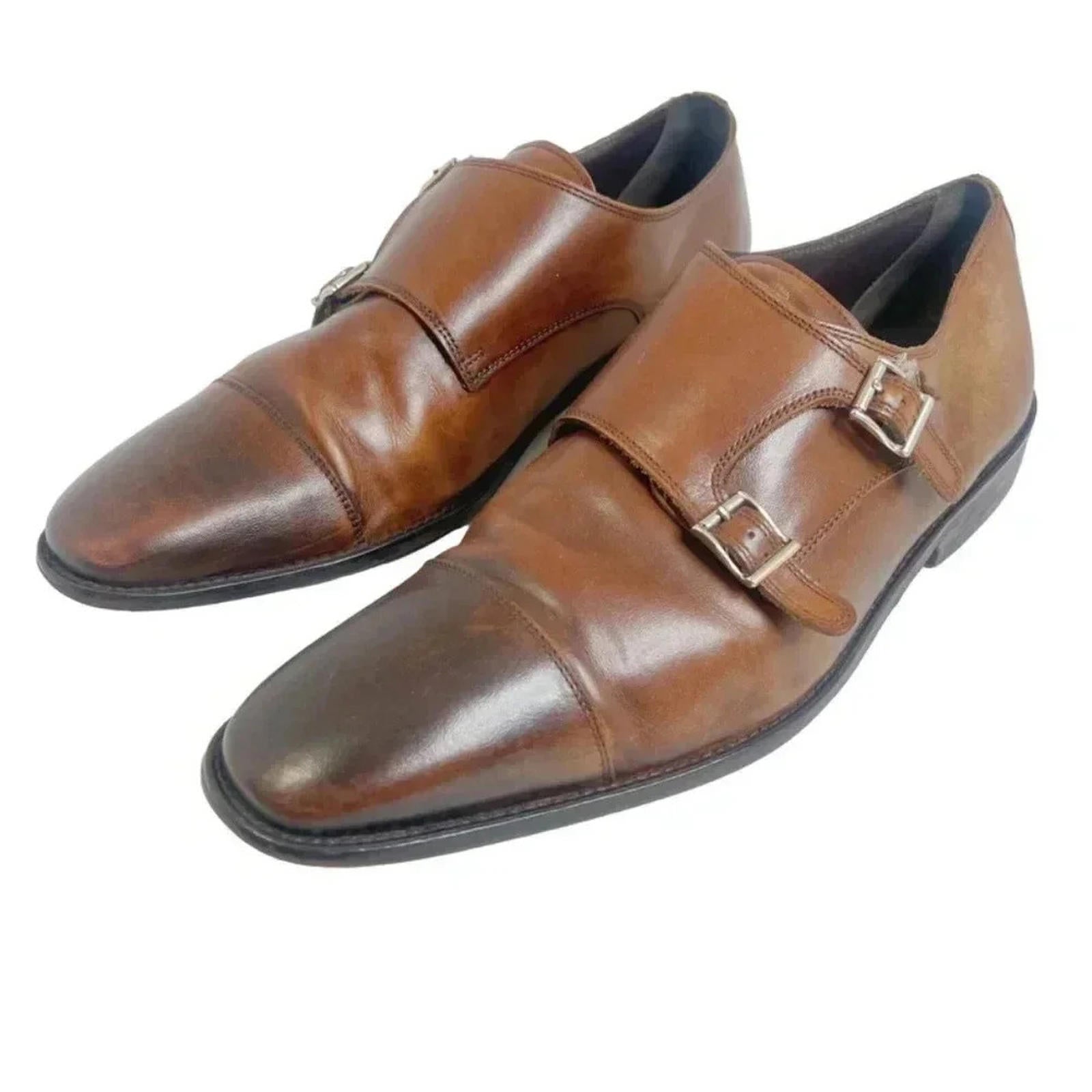 Florsheim Men's Brown Leather Montinaro Double Monk Dress Shoes Size 1 by Hot Girl Secondhand