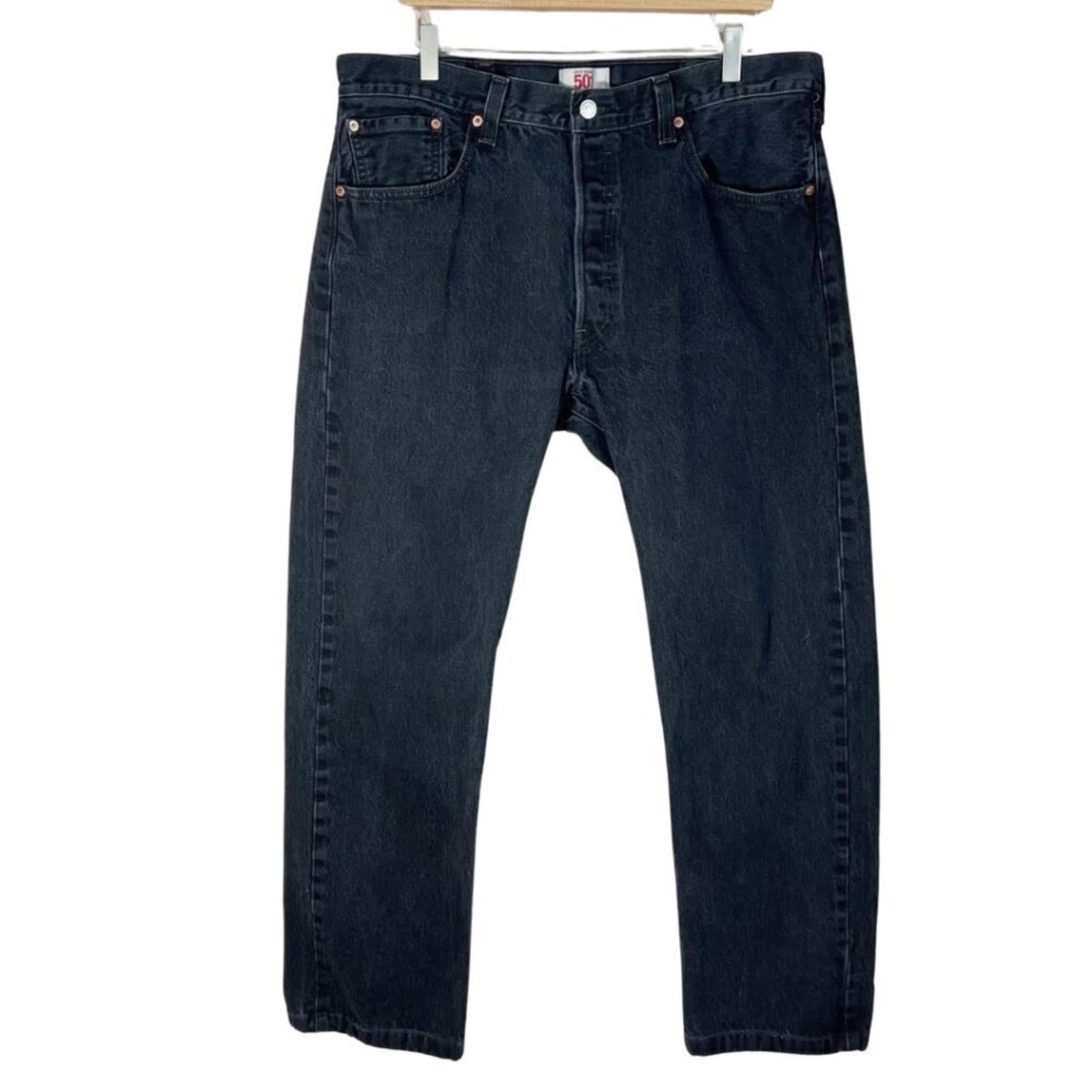 Levi's Original 501 Straight Leg Button Fly Black Jeans Denim Size 38 by Hot Girl Secondhand