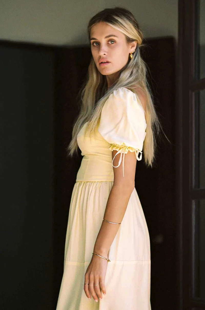 Canyon Dress | Soft Yellow | Silk dress by Merritt Charles