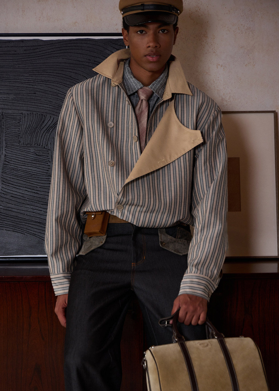 Script-X Stripe Retro Jacket by OFFCULTURE