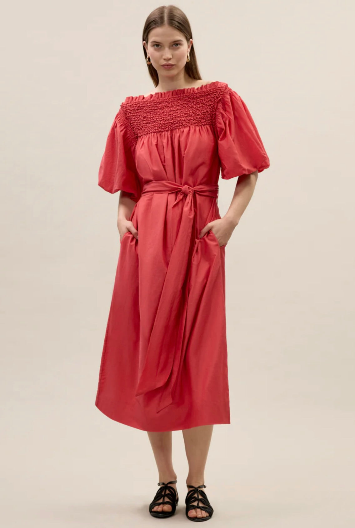 Merrick Silk Cotton Midi Dress by Sierra Deene