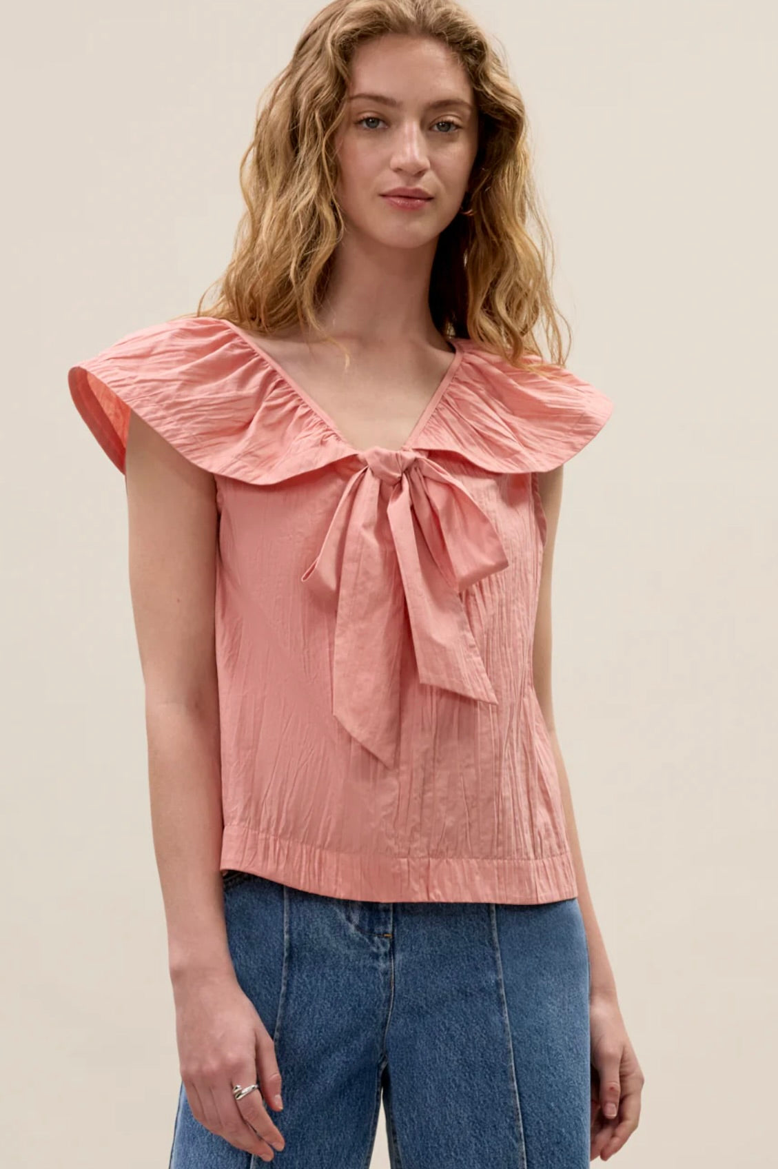 Marietta Crinkle Top in Sorbet by Sierra Deene