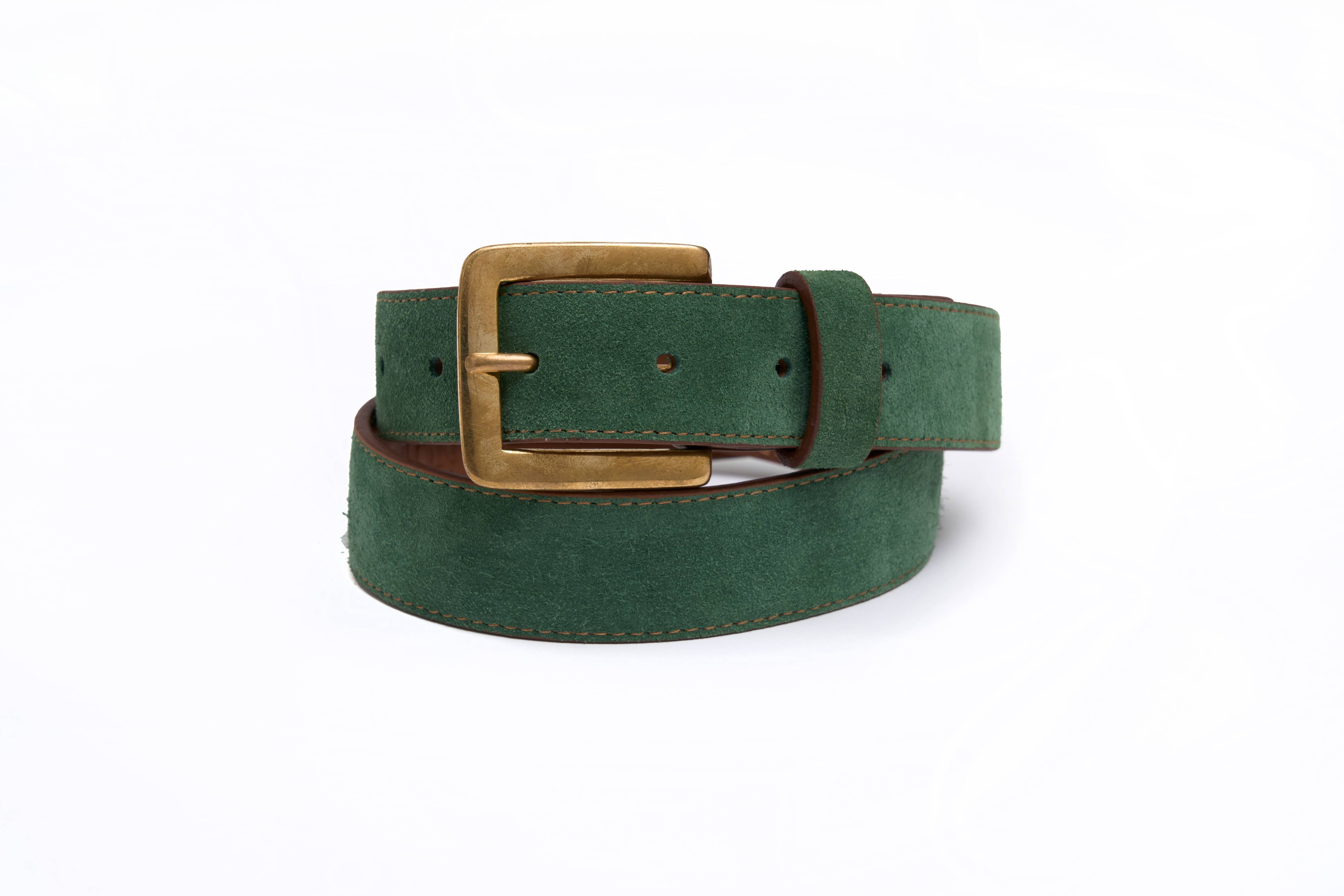 Suede Belt in British Racing Green by Belmont GB
