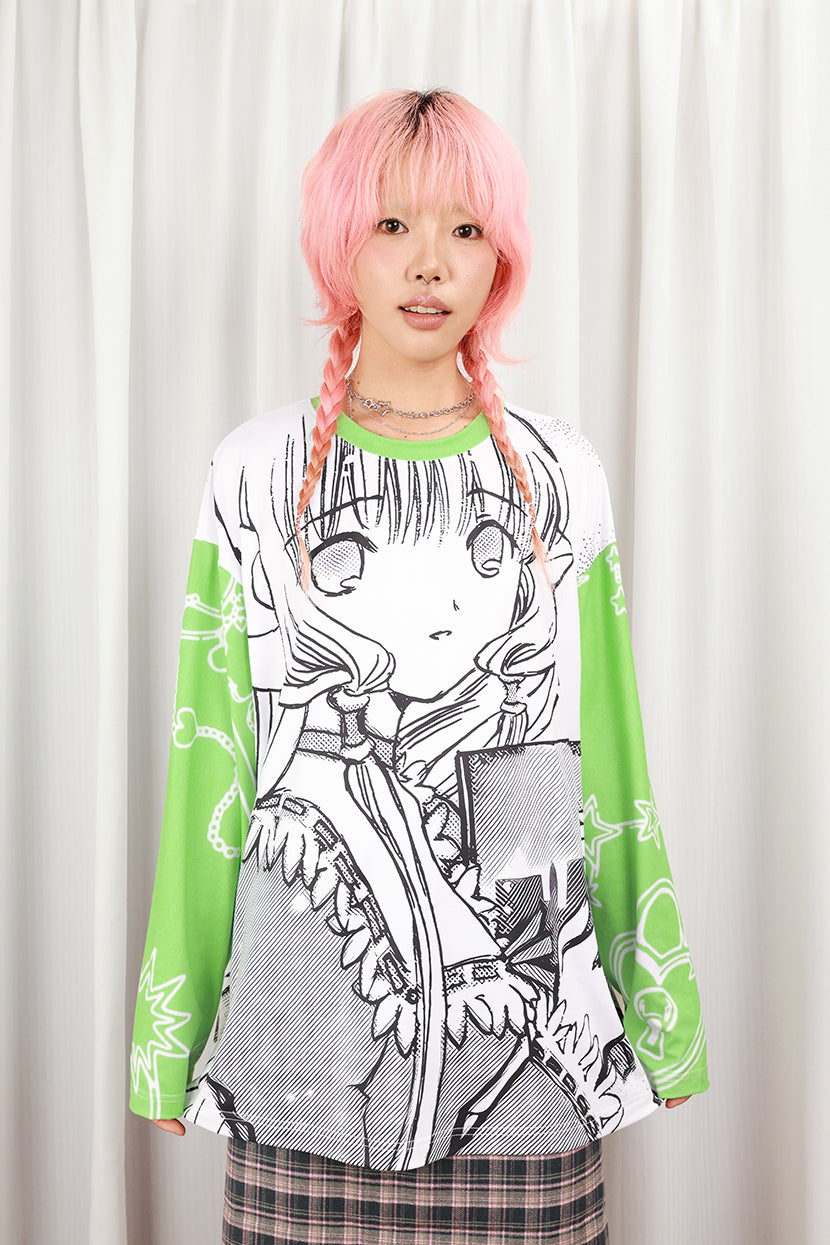 Harajuku Anime Girl Long Sleeve Tee - NIHONKIDS by Land Decora