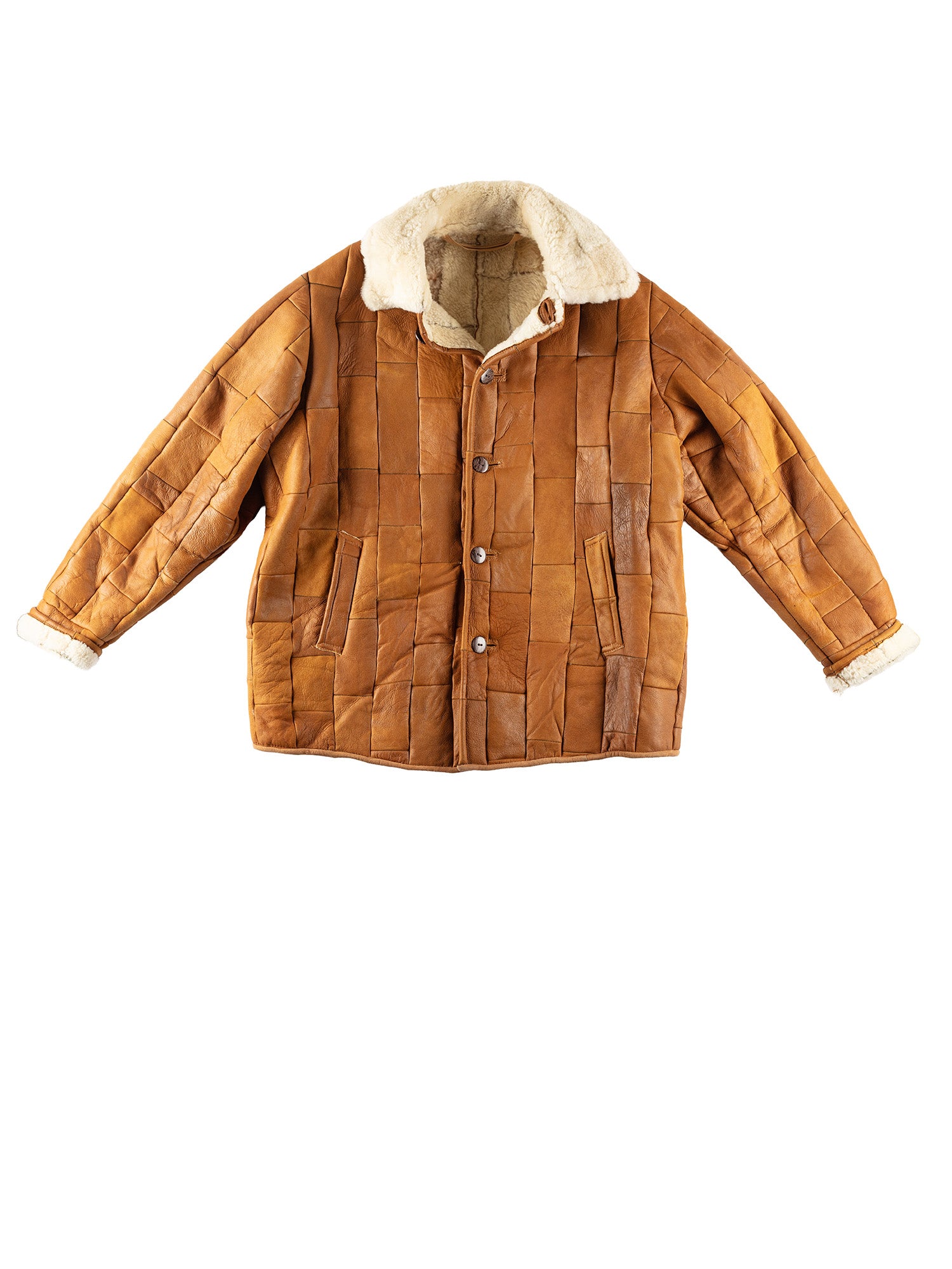Vintage 90's Men Sheepskin Coat in Brown by Northern Grip