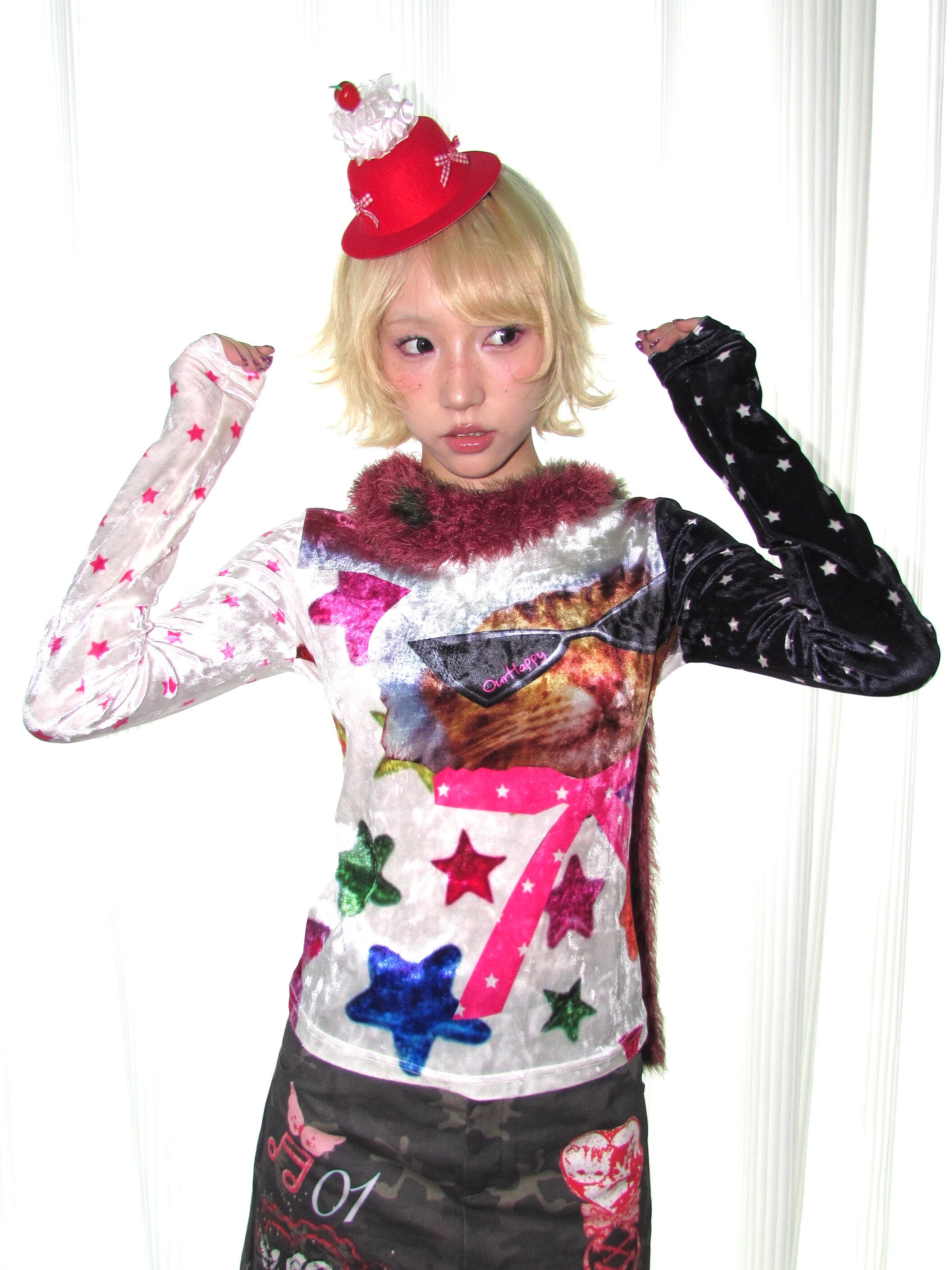 Kawaii Cat Candy Slim Fit Top - OurHappy by Land Decora