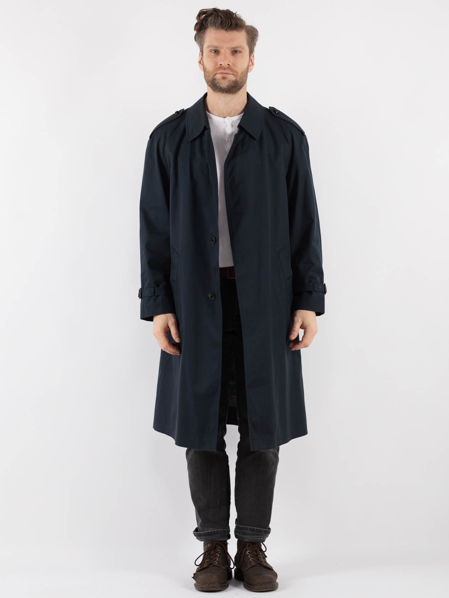 Vintage 70's Men Trench Coat in Blue by Northern Grip