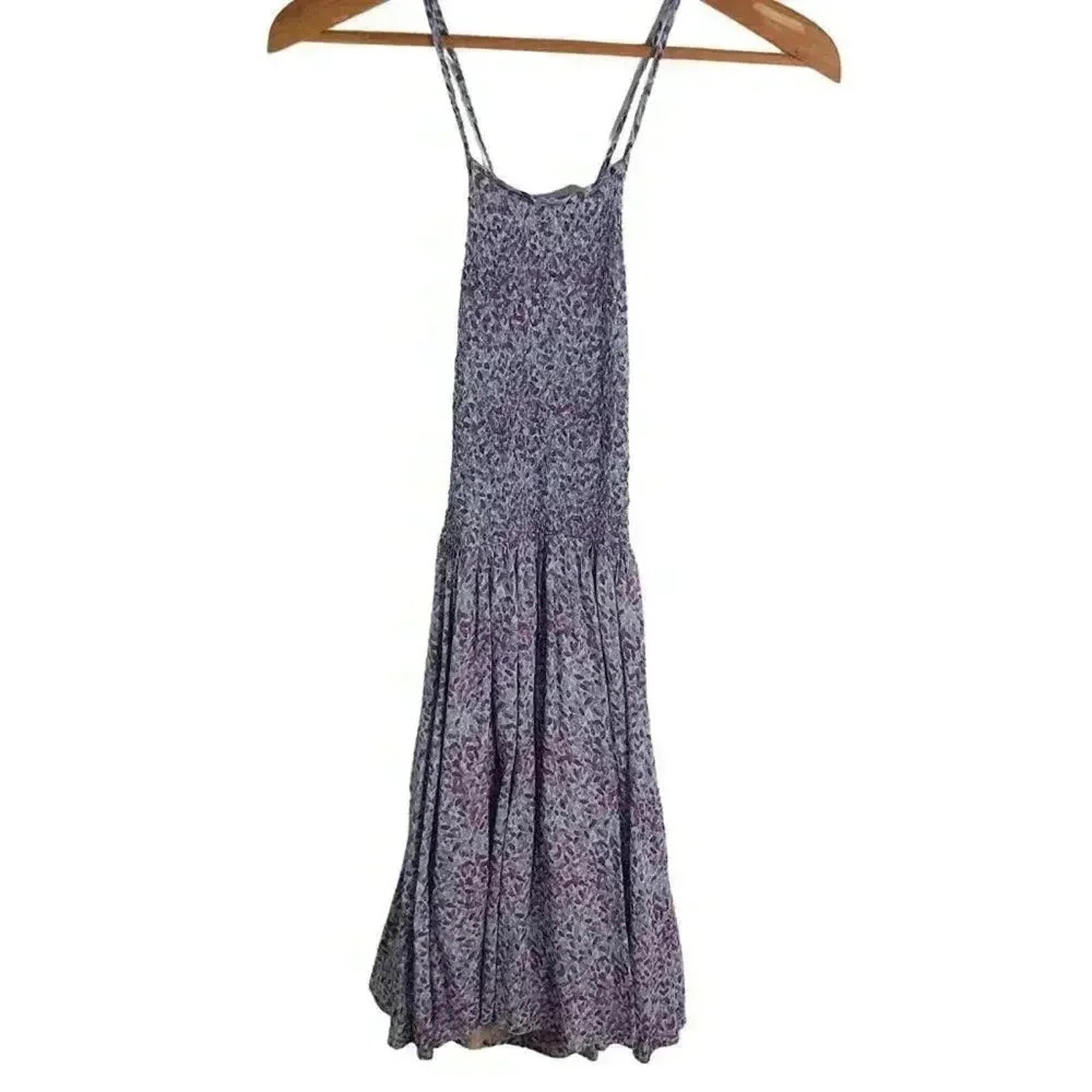 Urban Outfitters UO Kimchi Blue Backless Blue Purple Smocked Floral Dr by Hot Girl Secondhand