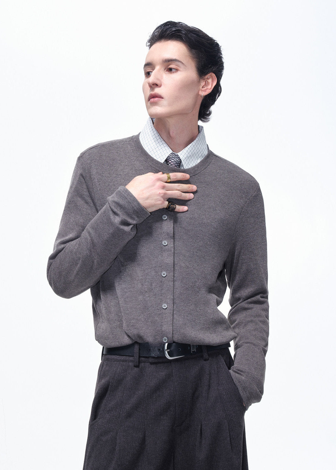 Script-X Button Layer Sweater by OFFCULTURE