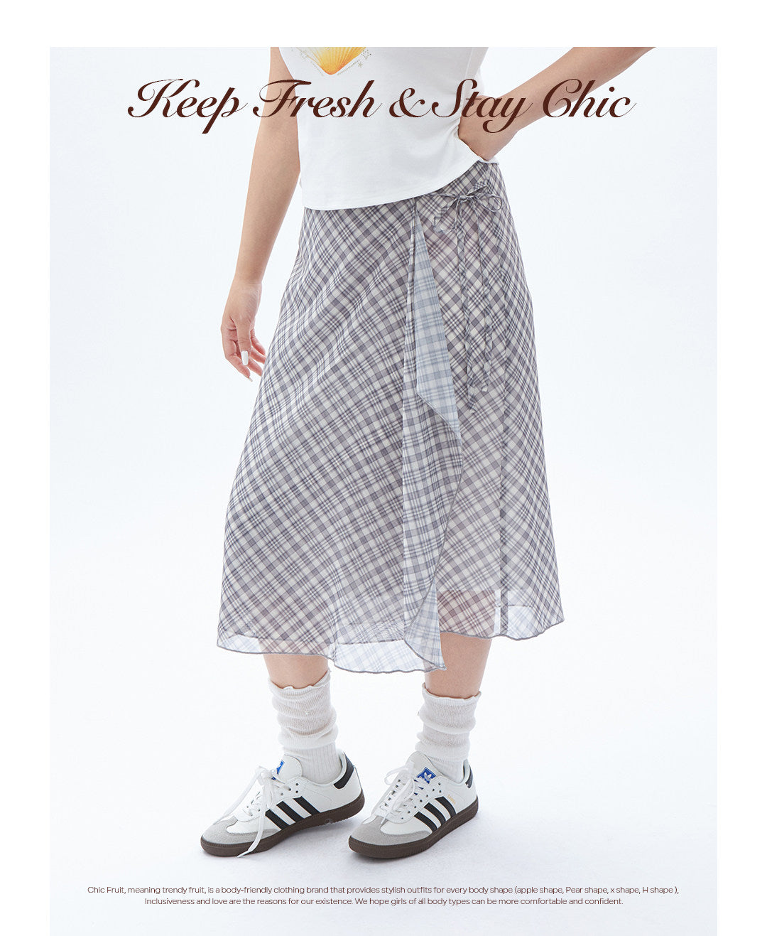 Kawaii Mesh Plaid Skirt - CHIC FRUIT by Land Decora
