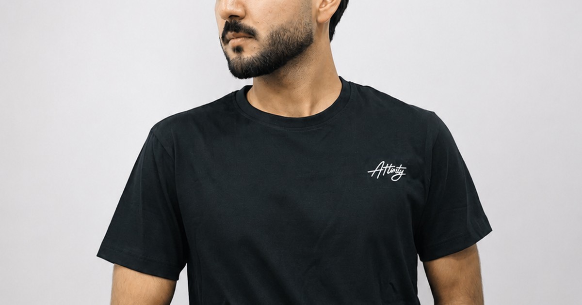 Black Essential Tee by Attirity