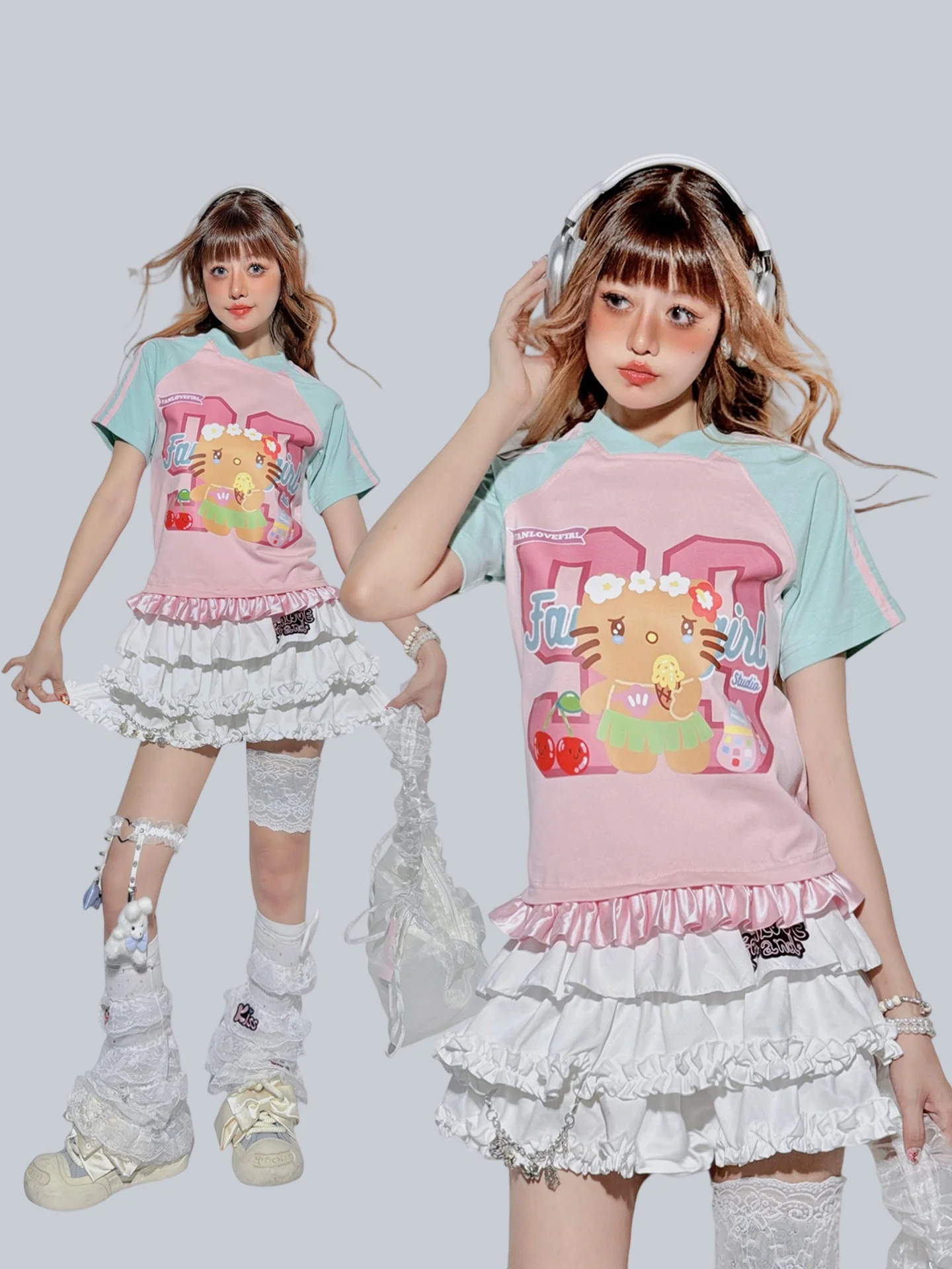 Y2K Sporty T-Shirt - FANLOVEGIRL by Land Decora