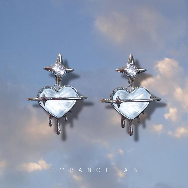 Y2K Melted Heart Earrings - Strangelab by Land Decora