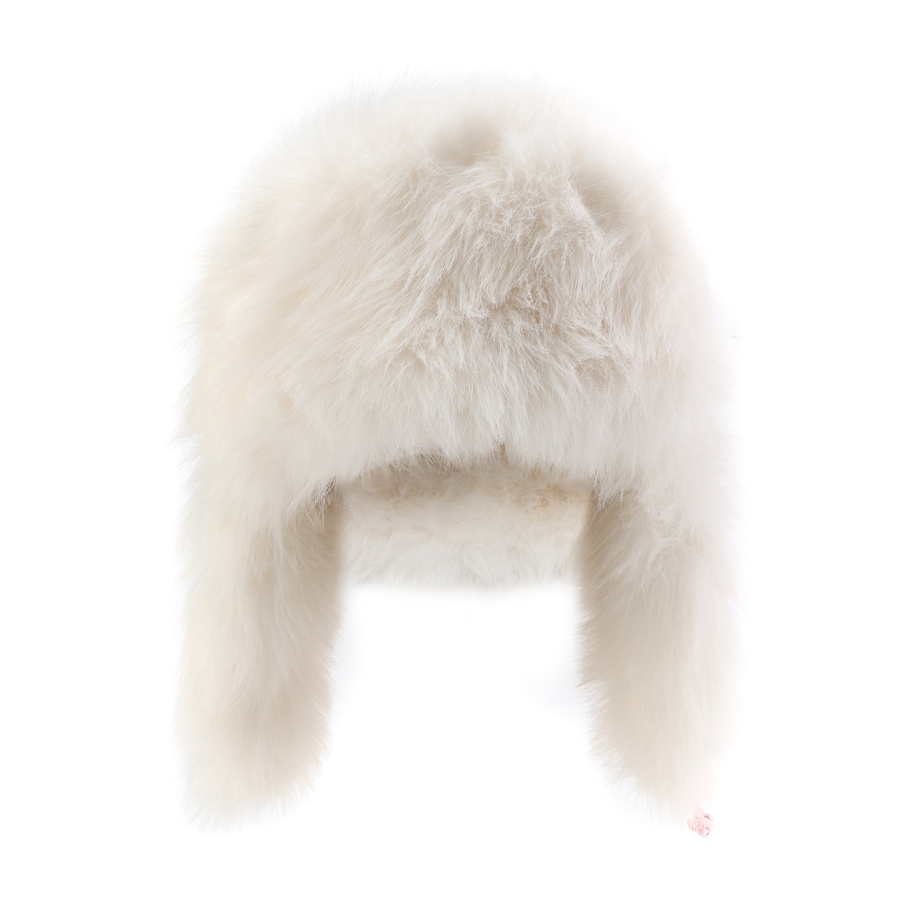 Lei Reversible Fur Trapper Hat White/Pink by DAWANG