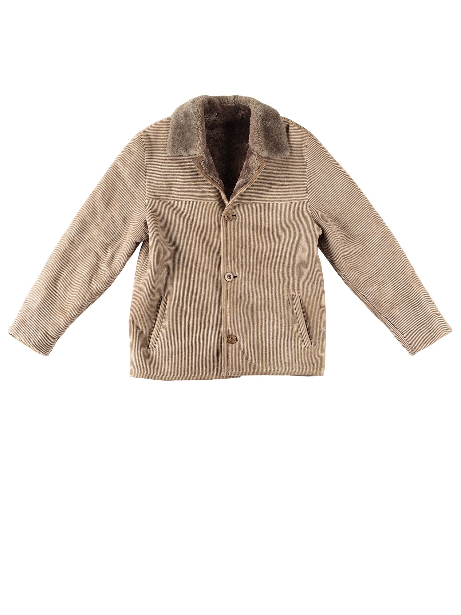 Vintage 90's Men Sheepskin Coat in Beige by Northern Grip