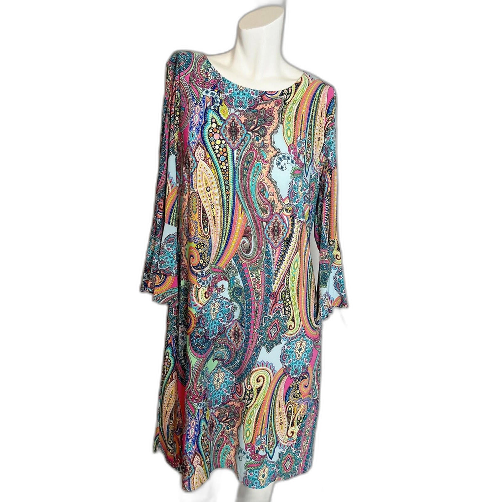 Tommy Hilfiger Multicolored Paisley Long Sleeved Shift Dress Women's S by Hot Girl Secondhand