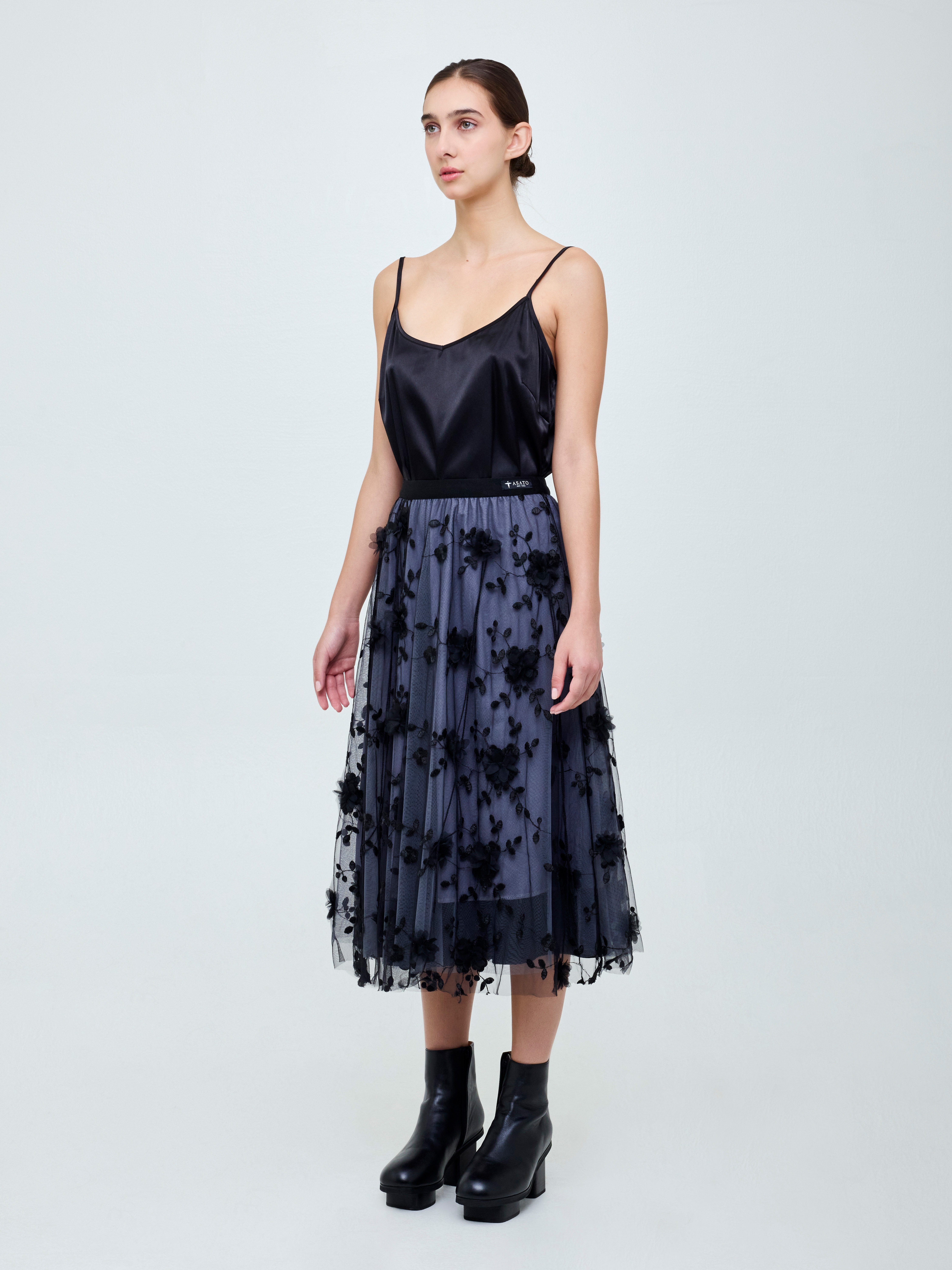 Sheer Lace Flower Skirt by ASATO