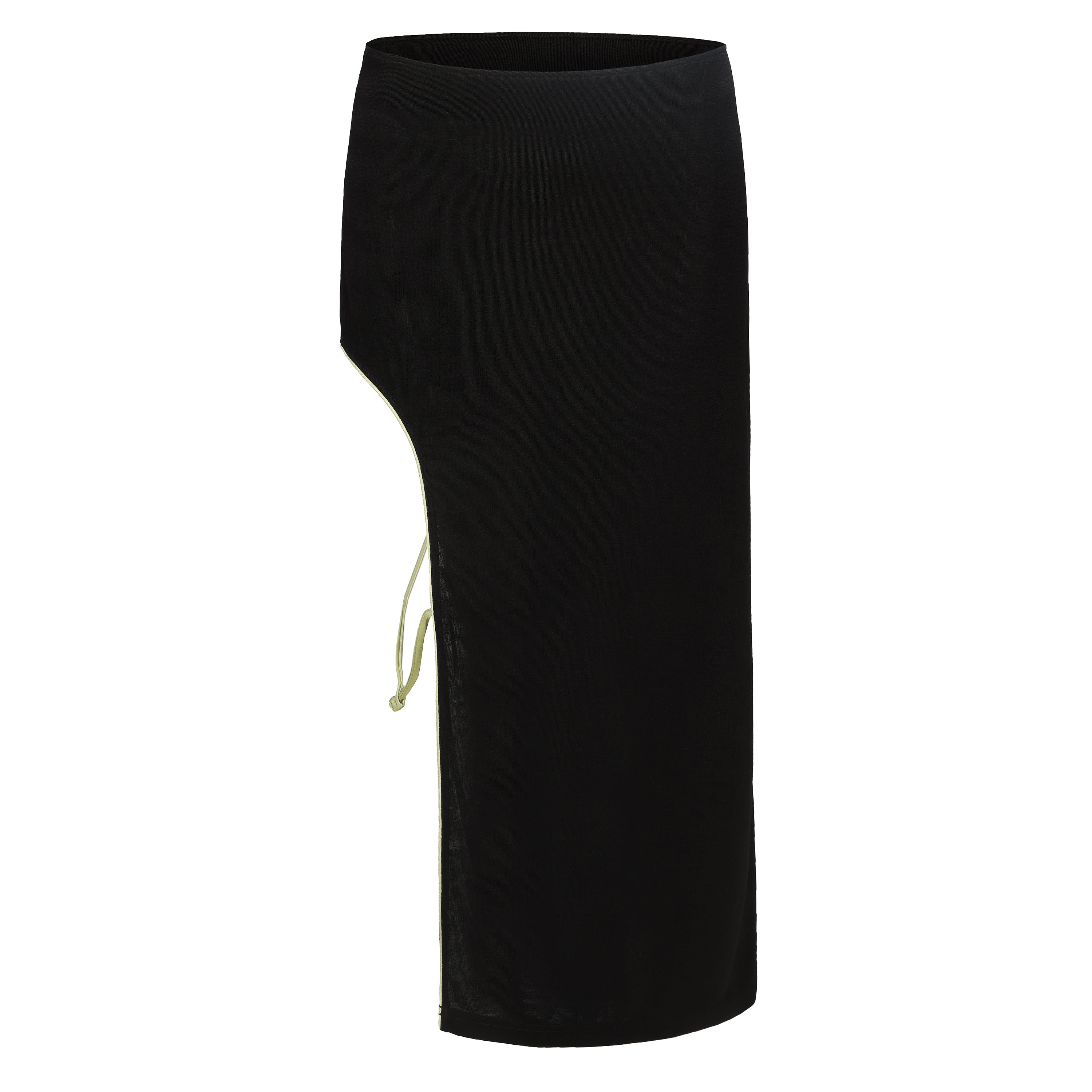 Ni Side Slit Skirt Black by DAWANG