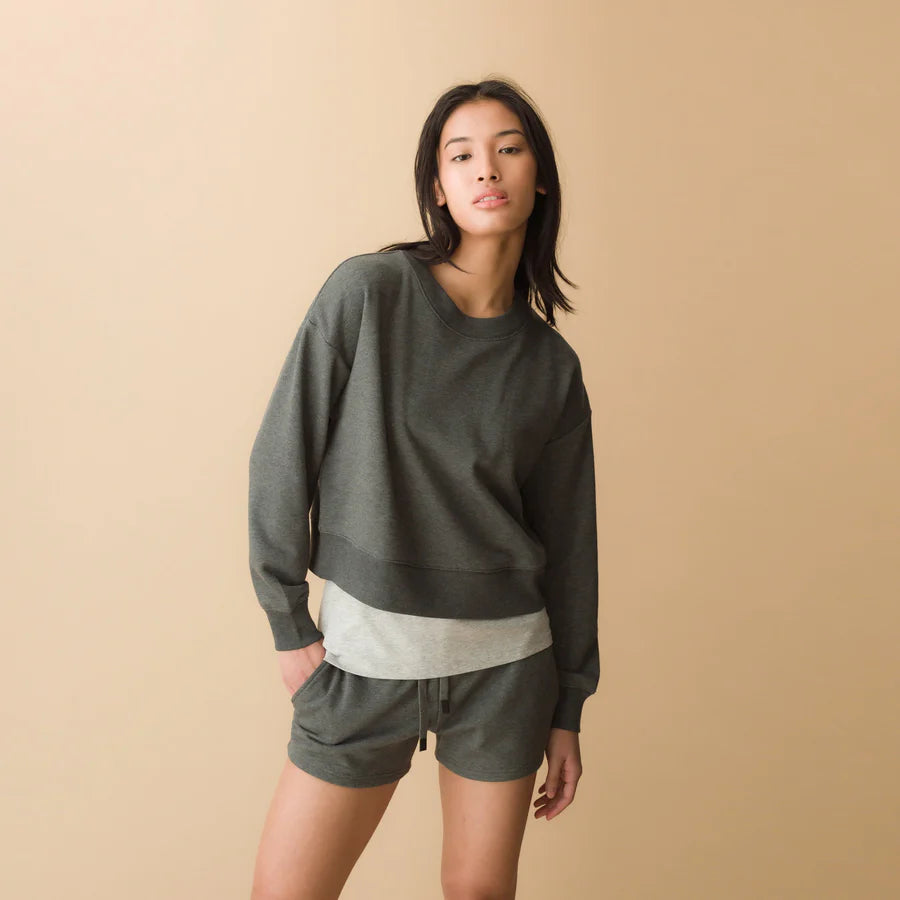 PROTO 101 RELAXED CROPPED CREW SWEATSHIRT (MULTIPLE COLORS AVAILABLE) by RAËLIV