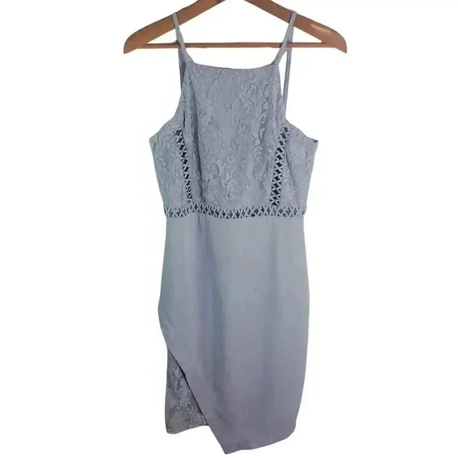 Soieblu Periwinkle Blue Purple Mini Dress Lace Detailing Women's Size by Hot Girl Secondhand