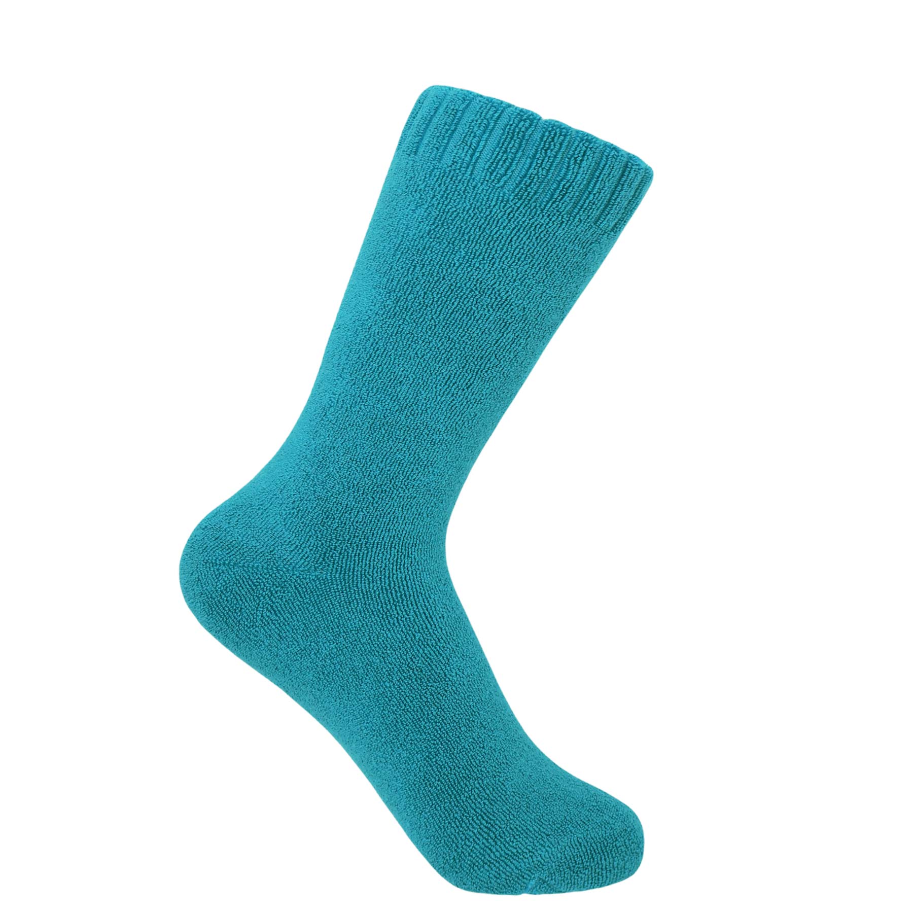 Ribbed Cuff Women's Bed Socks - Aqua by Peper Harow