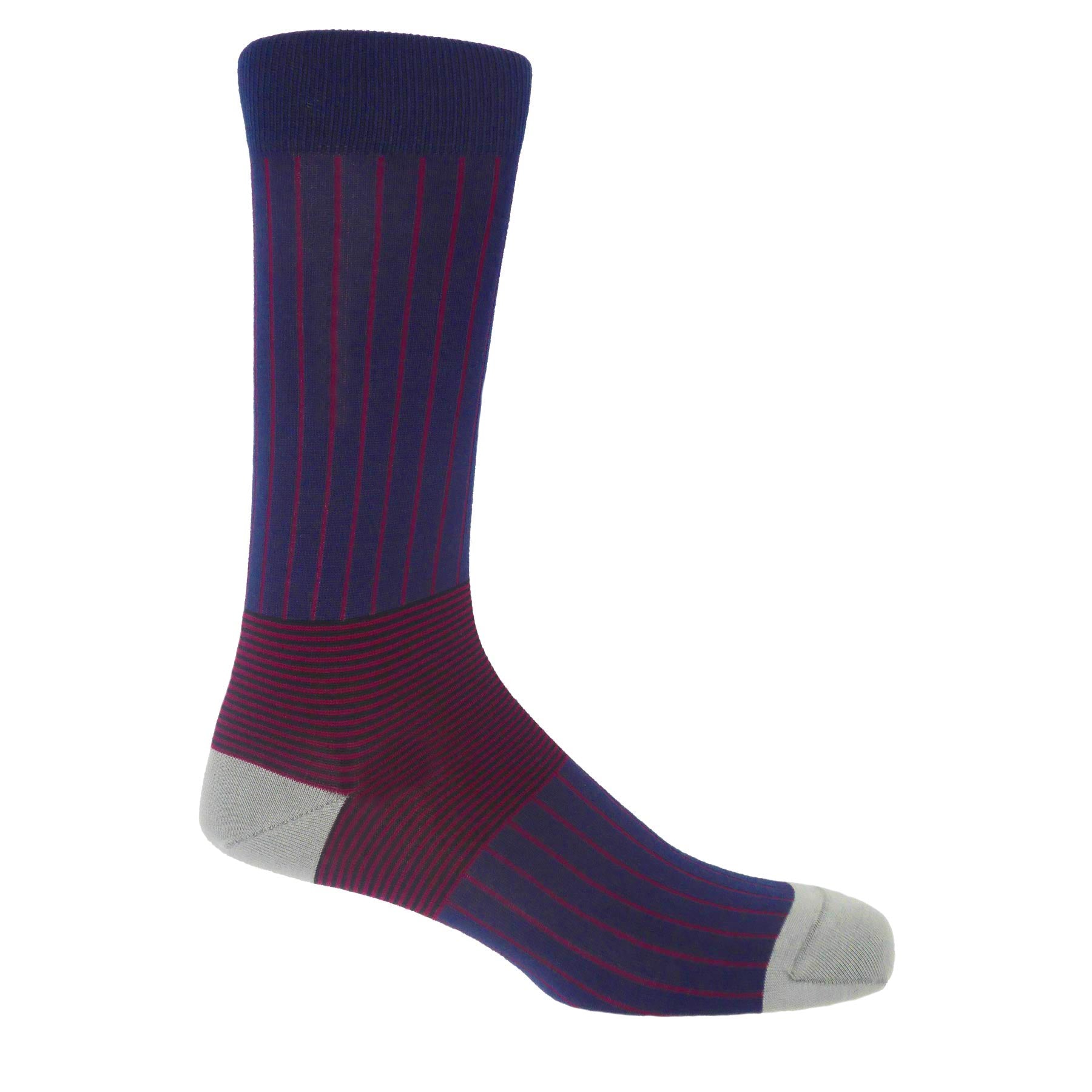 Oxford Stripe Men's Socks - Navy by Peper Harow