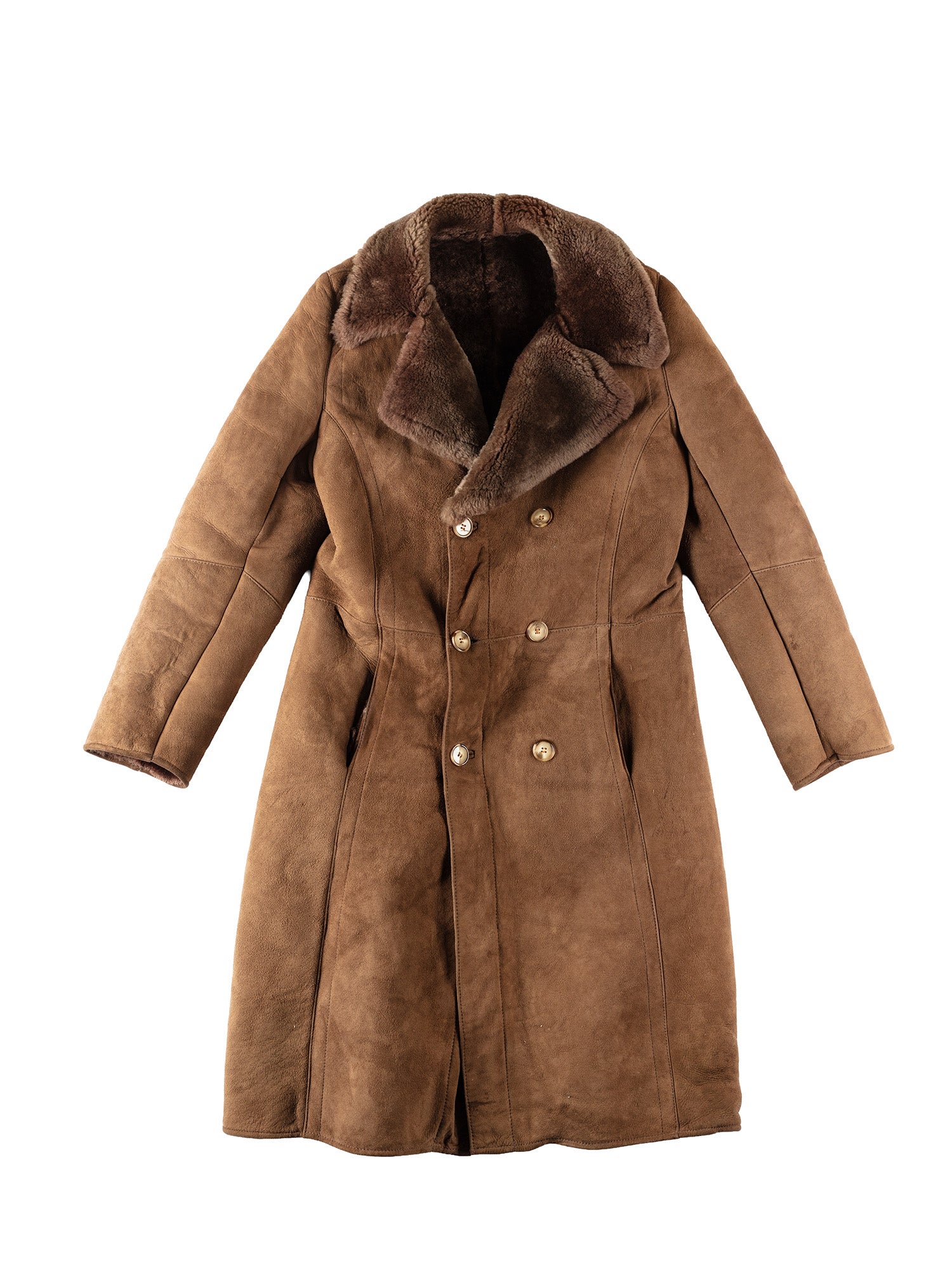 Vintage 70's Men Sheepskin Coat in Brown by Northern Grip