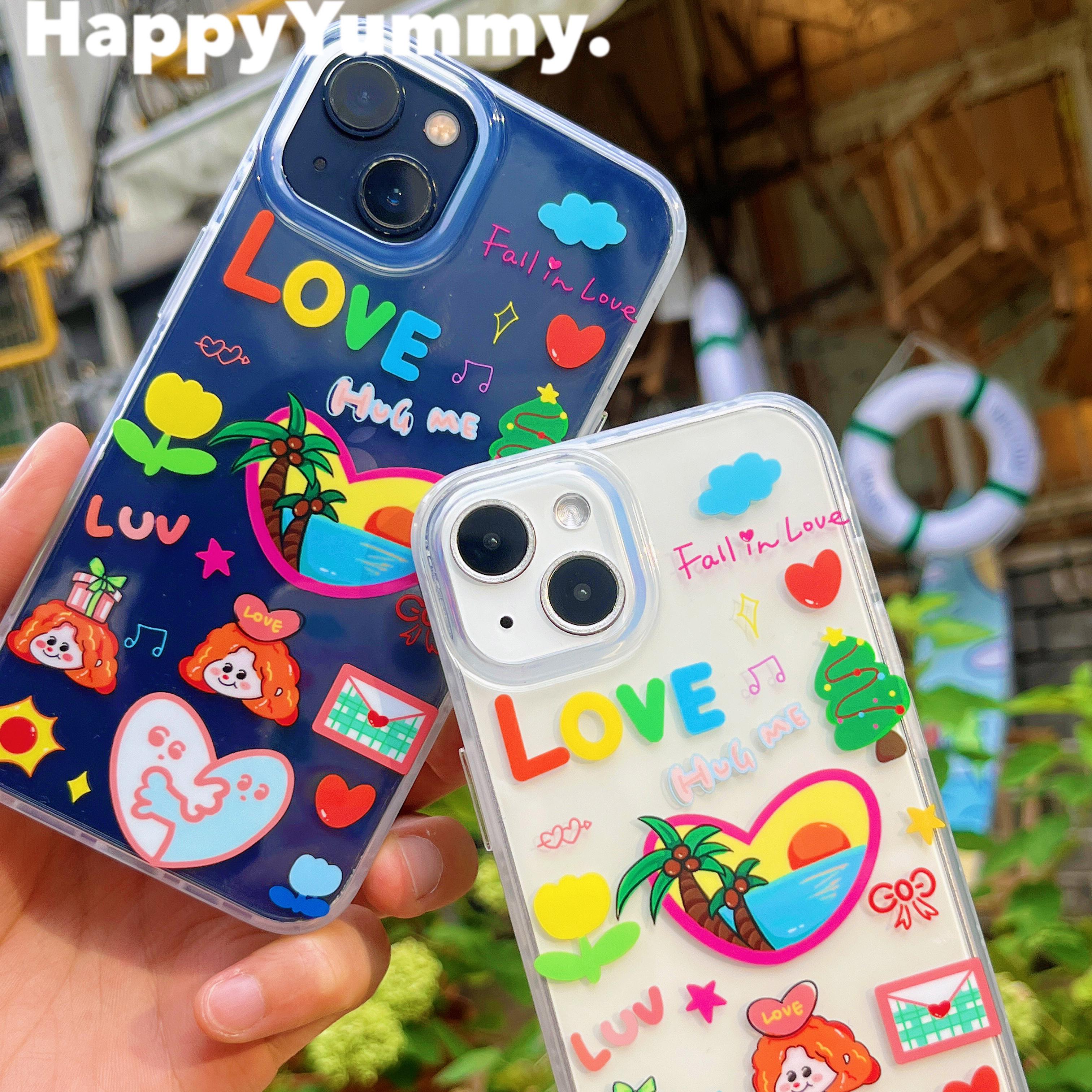 Harajuku Phone Case Beach-Themed Shockproof Colorful – HappyYummy by Land Decora