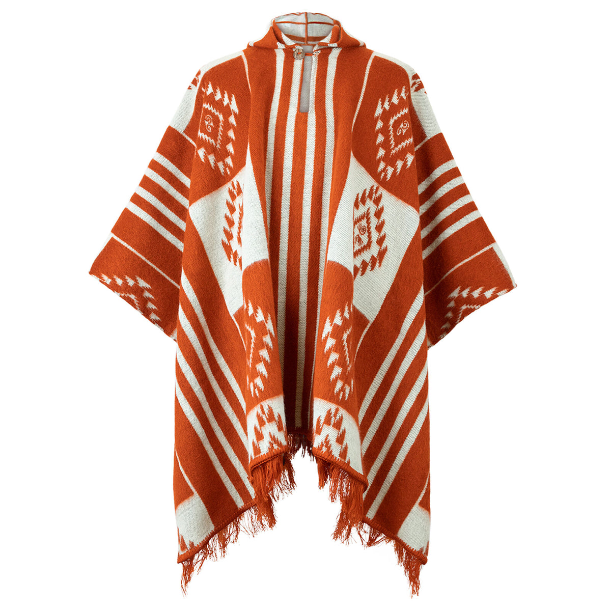 Huicundos - Baby Alpaca wool Unisex Hooded Poncho Pullover S-XXL - bri by ECUALAMA