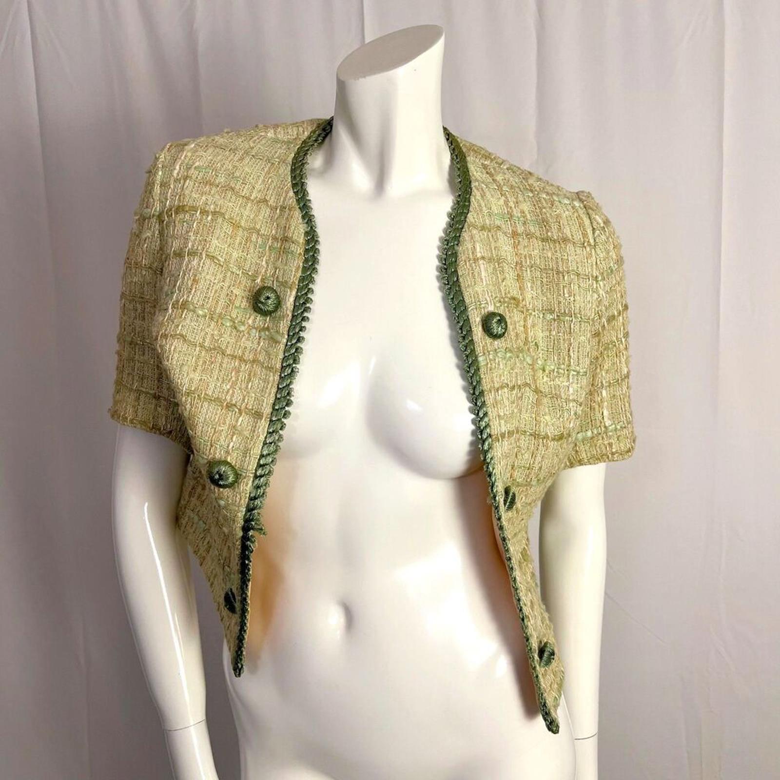 Vintage 1960s Neusteters Green Tweed Evening Jacket Women's Size 10 by Hot Girl Secondhand