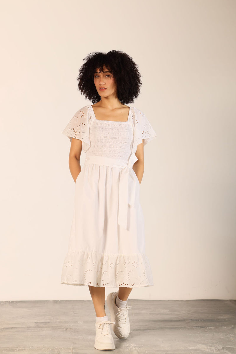 WHITE KYLIE DRESS by Maude Vivante