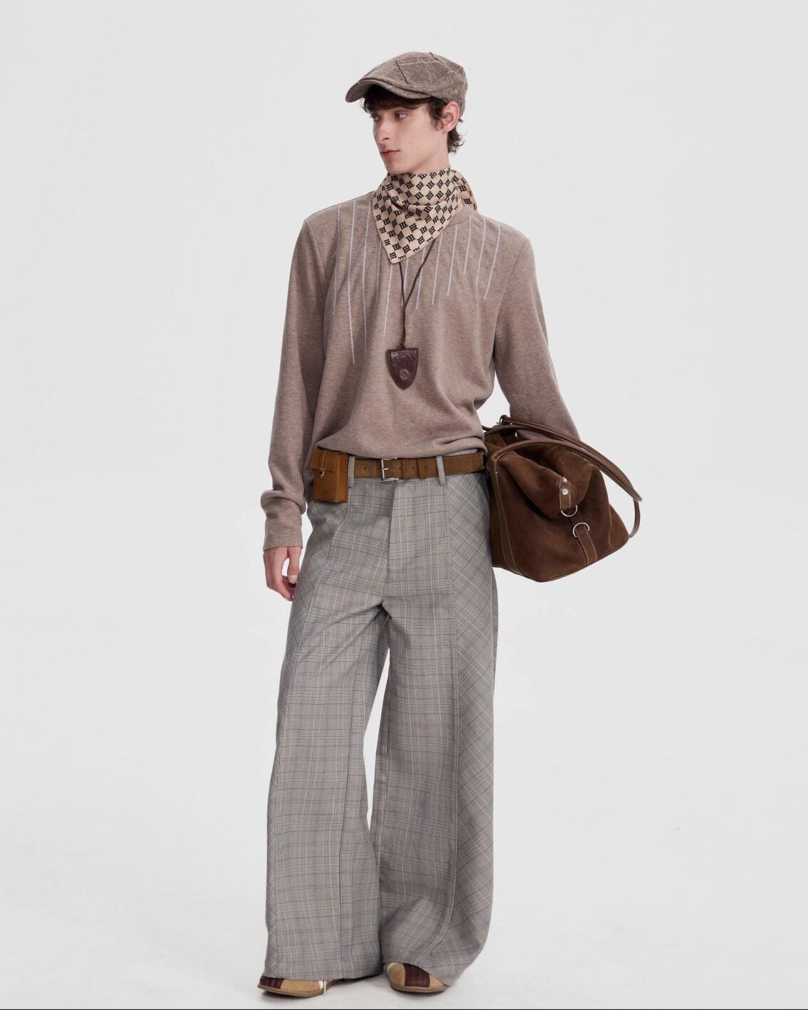 Plaid Wide Leg Trousers by OFFCULTURE