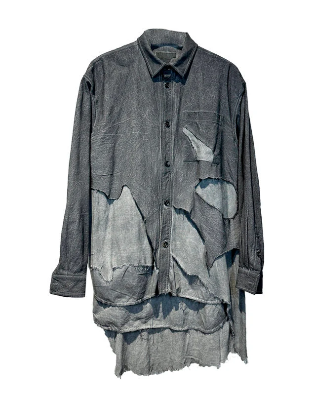 DISTRESSED ASYMMETRIC LAYERED OVERSIZED SHIRT by OFFCULTURE