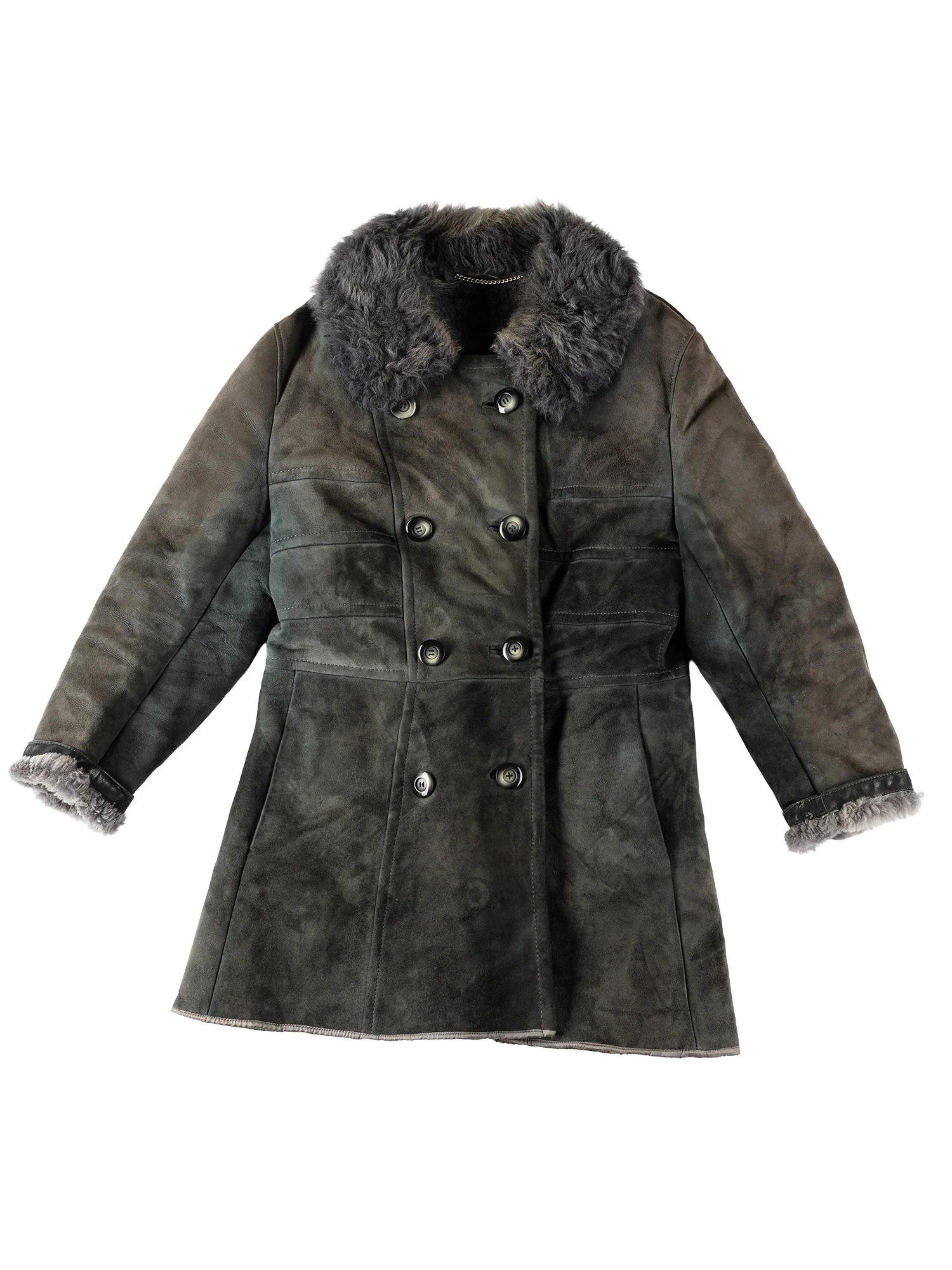 Vintage 70's Women Penny Lane Sheepskin Coat in Gray by Northern Grip