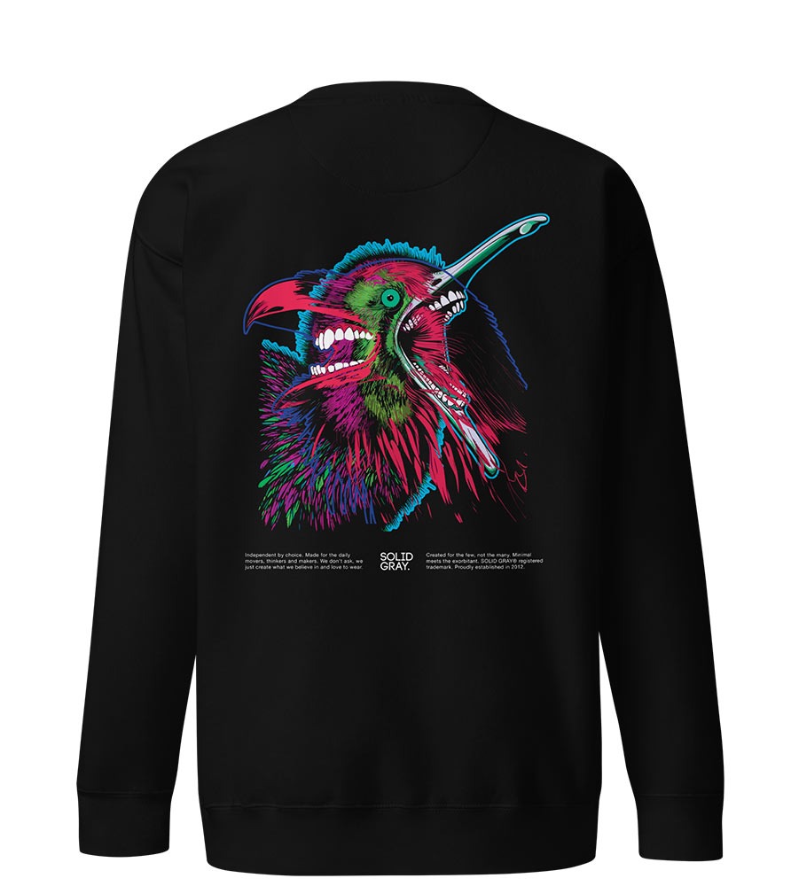 KIWI-RAVEN MERGE SWEATSHIRT by Solid Gray