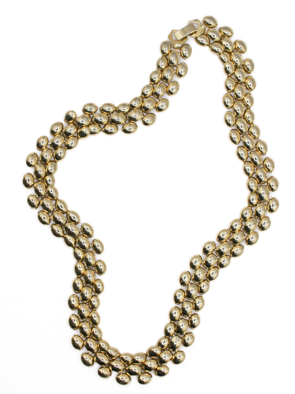 Vintage 70s Gold Tone Cabochon Necklace by Northern Grip