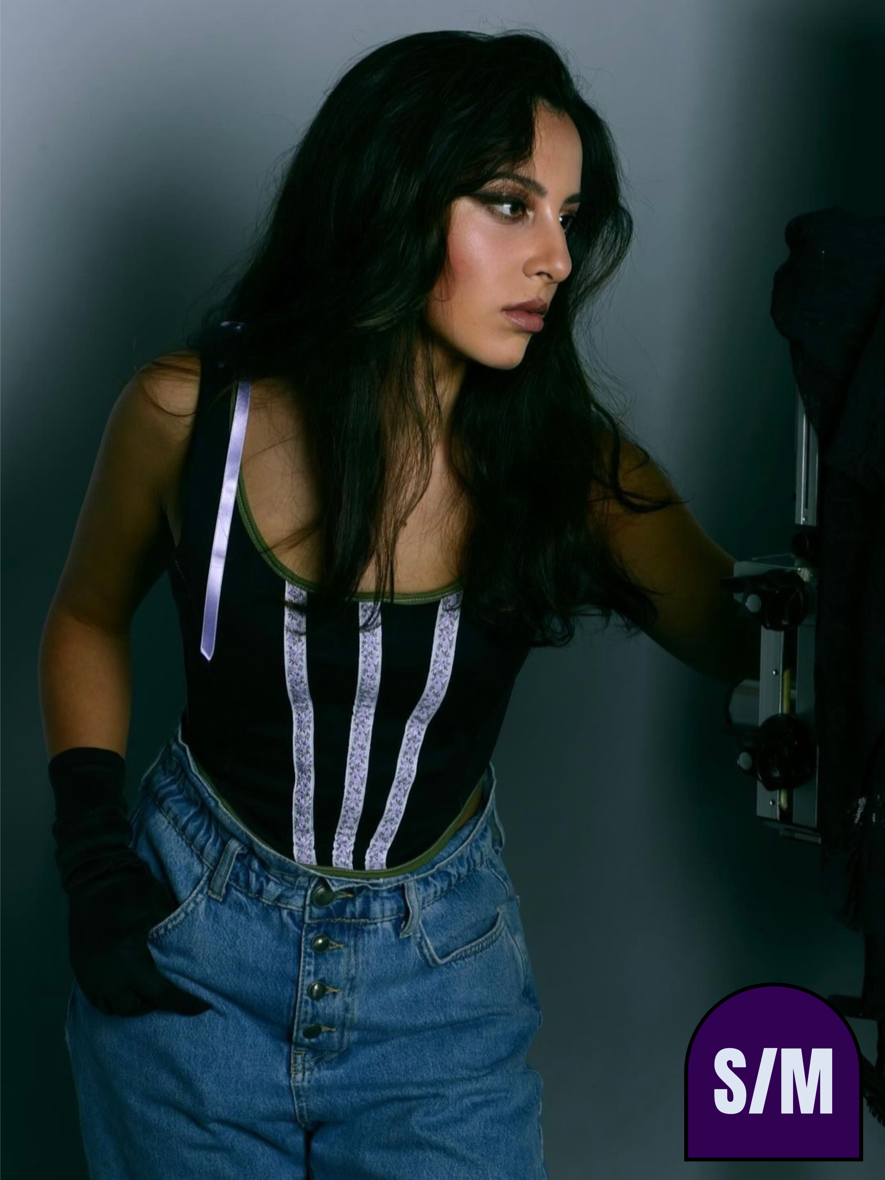 Black & Purple & Green Soft Corset (Older design, small defect) by Emjota Studio