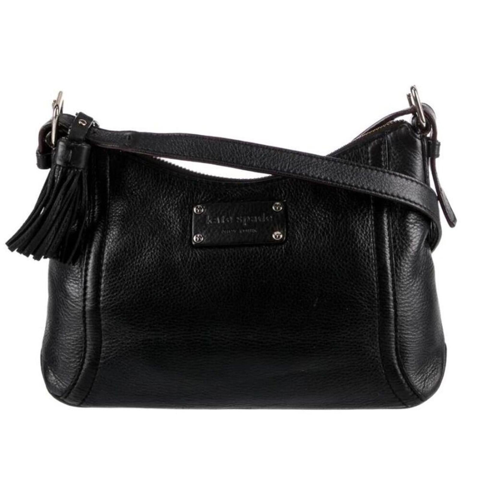Kate Spade New York Black Pebbled Leather Crossbody Bag Tassel Purse by Hot Girl Secondhand