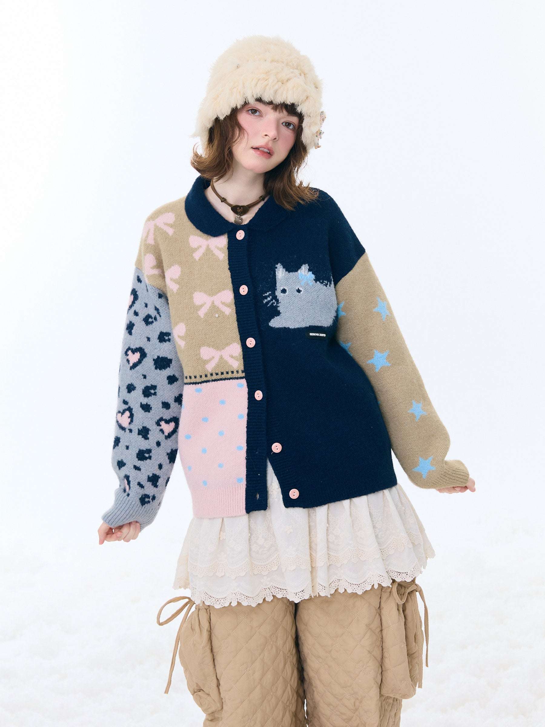 Girly Kei Retro Knit Cardigan - ziziFei by Land Decora