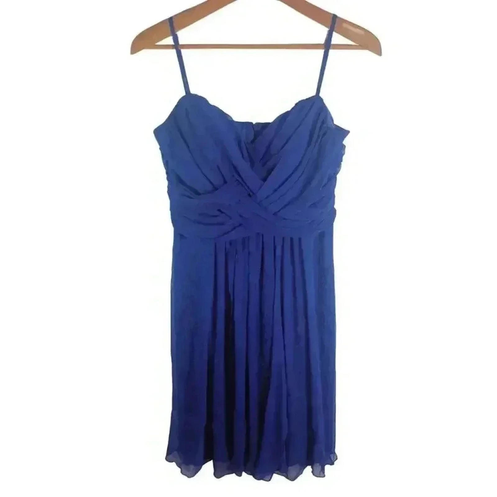 Bisou Bisou Blue Chiffon Flowy Mini Dress Formal Prom Cocktail Women's by Hot Girl Secondhand