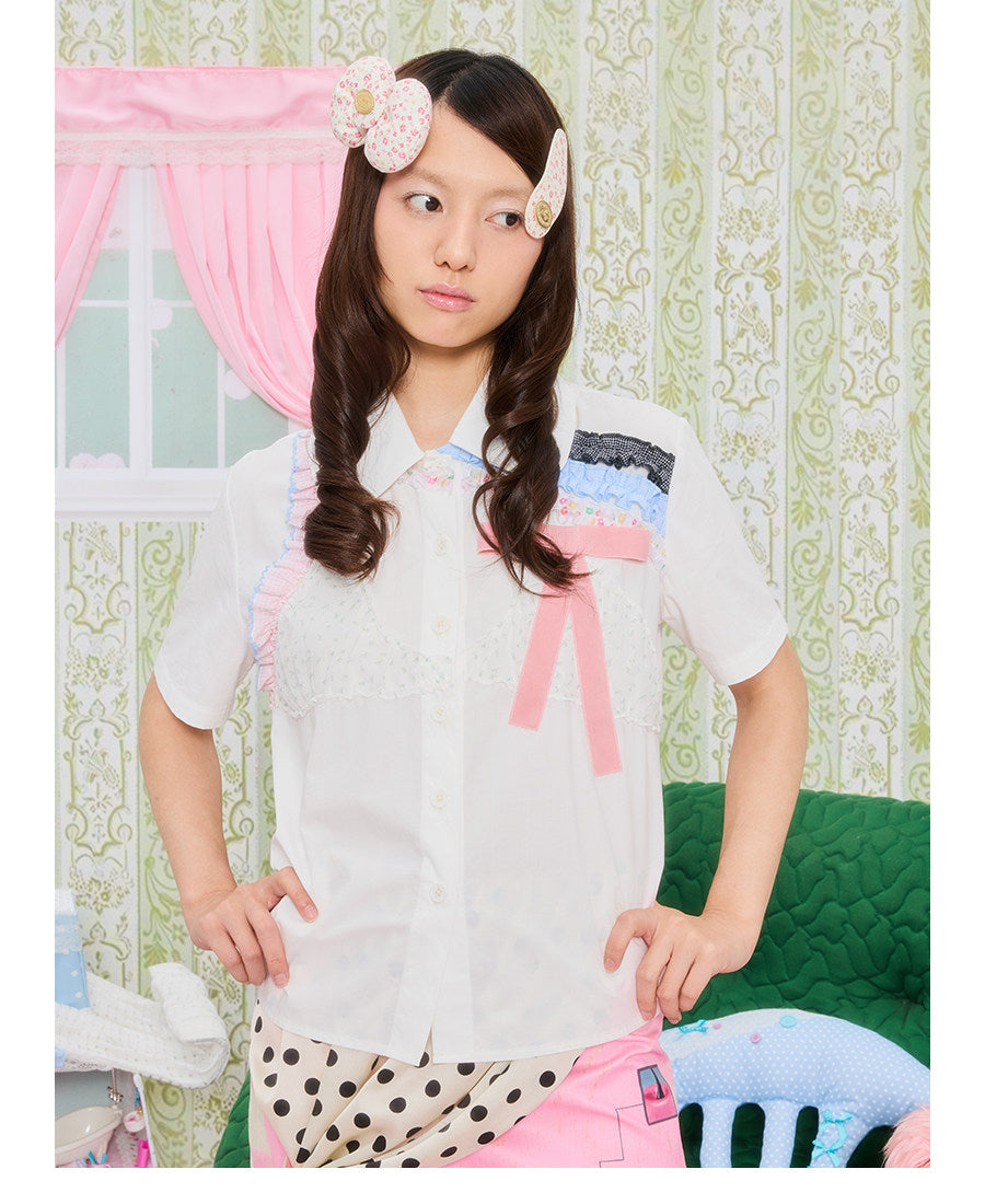 Kawaii Doll Collar Blouse - UnsocialNight by Land Decora