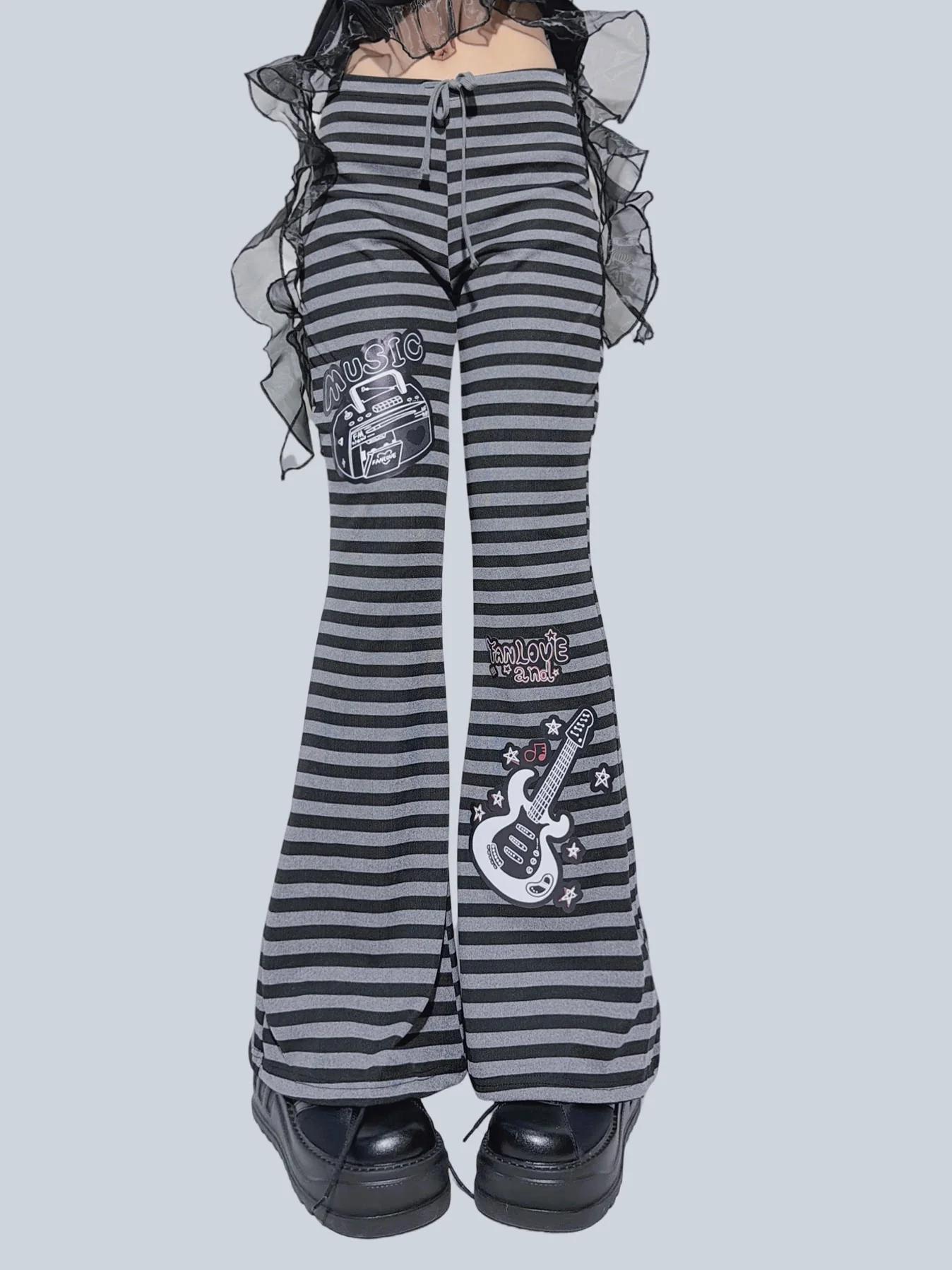 Y2K Flare Pants - FANLOVEGIRL by Land Decora