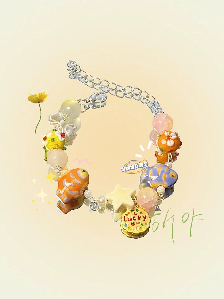 Lucky Fish Charm Bracelet - Little Fish Lucky Charm by Land Decora