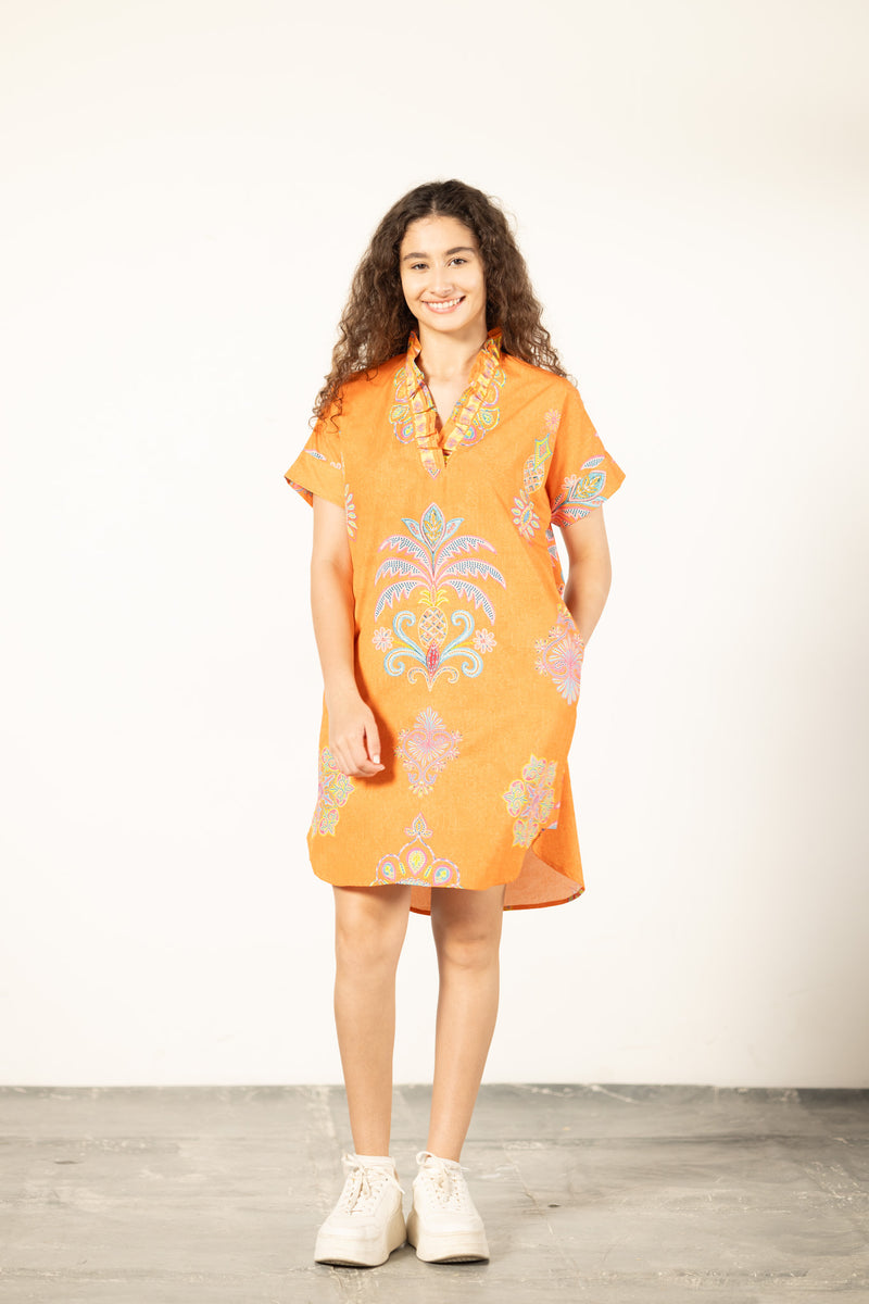 APRICOT FILIGREE ALANA DRESS by Maude Vivante