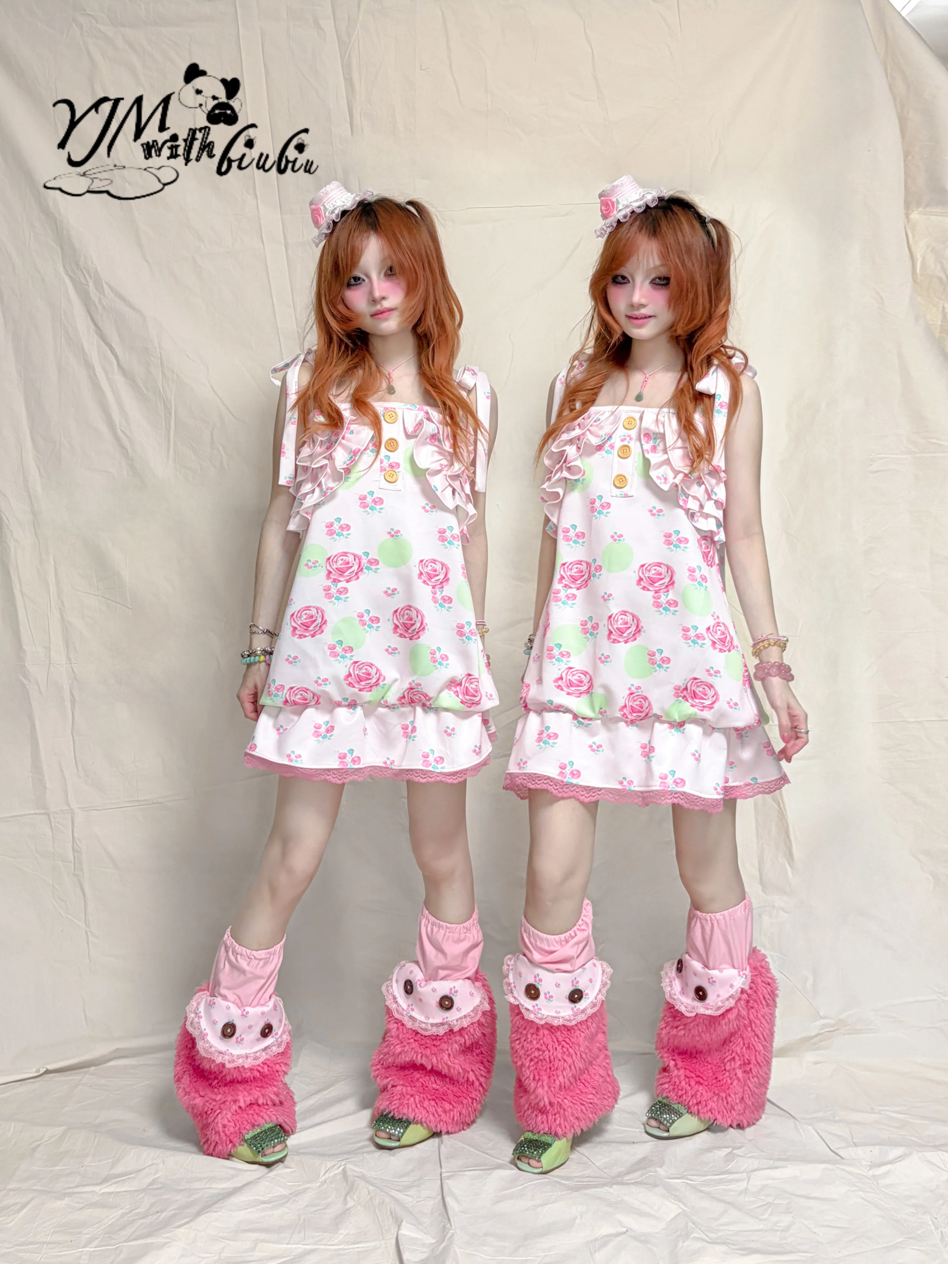 Kawaii Floral Lace Dress - YJM with biubiu by Land Decora