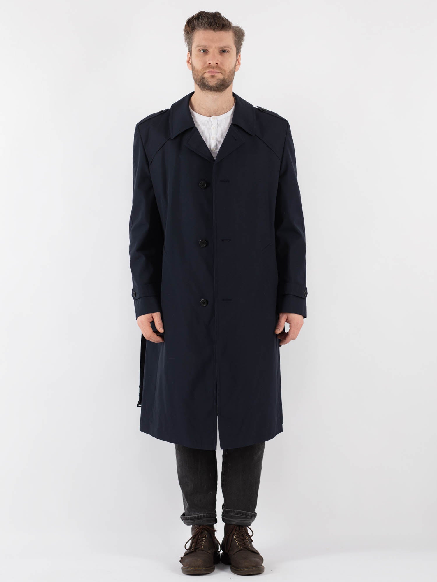Vintage 70's Men Trench Coat in Blue by Northern Grip