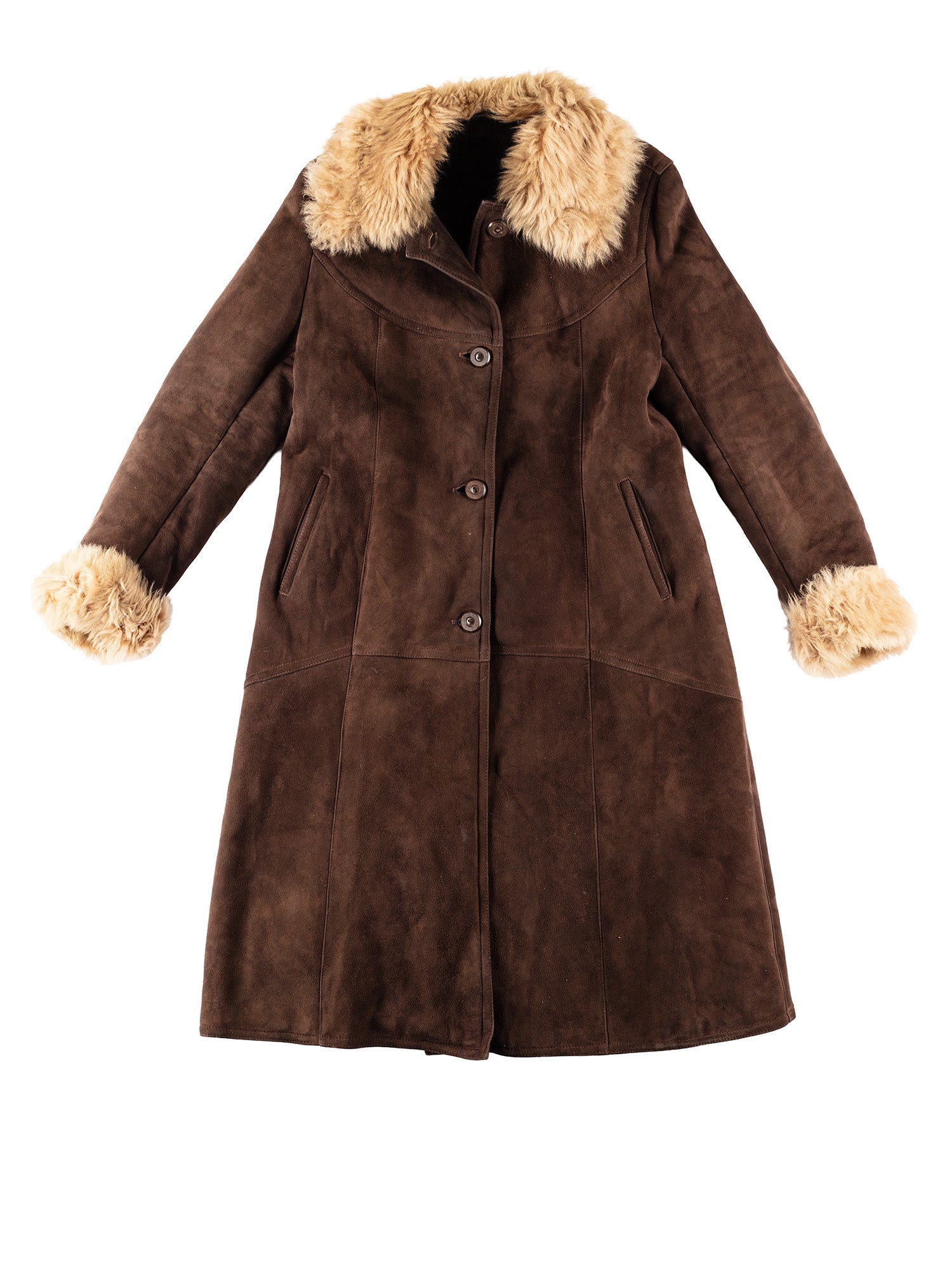 Vintage 70's Women Penny Lane Sheepskin Coat in Brown by Northern Grip