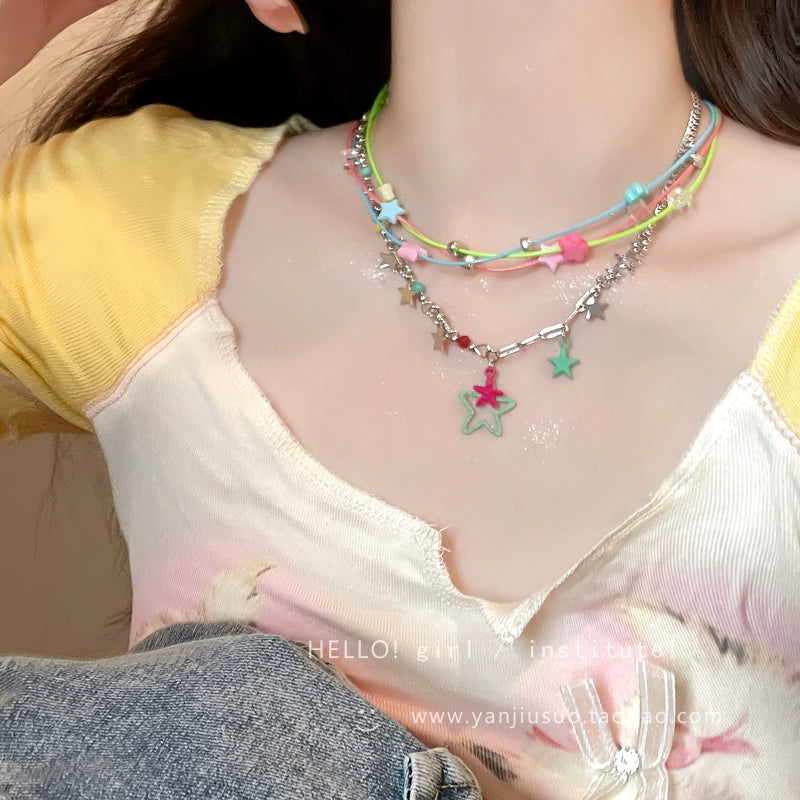 Decora Kei GIRL INSTITUTE Colours Necklace | Vibrant Harajuku Fashion Accessory by Land Decora
